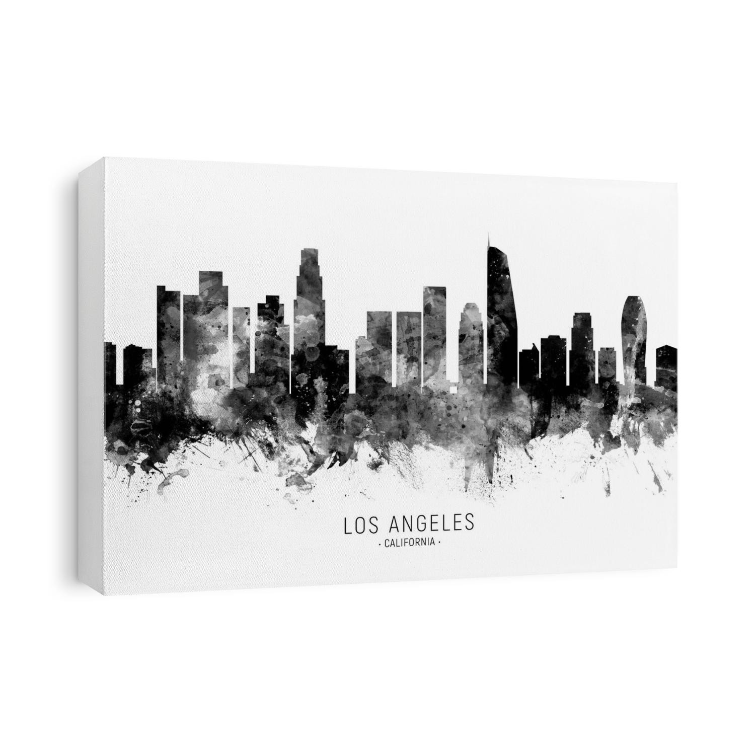 Watercolor art print of the skyline of Los Angeles, California, United States