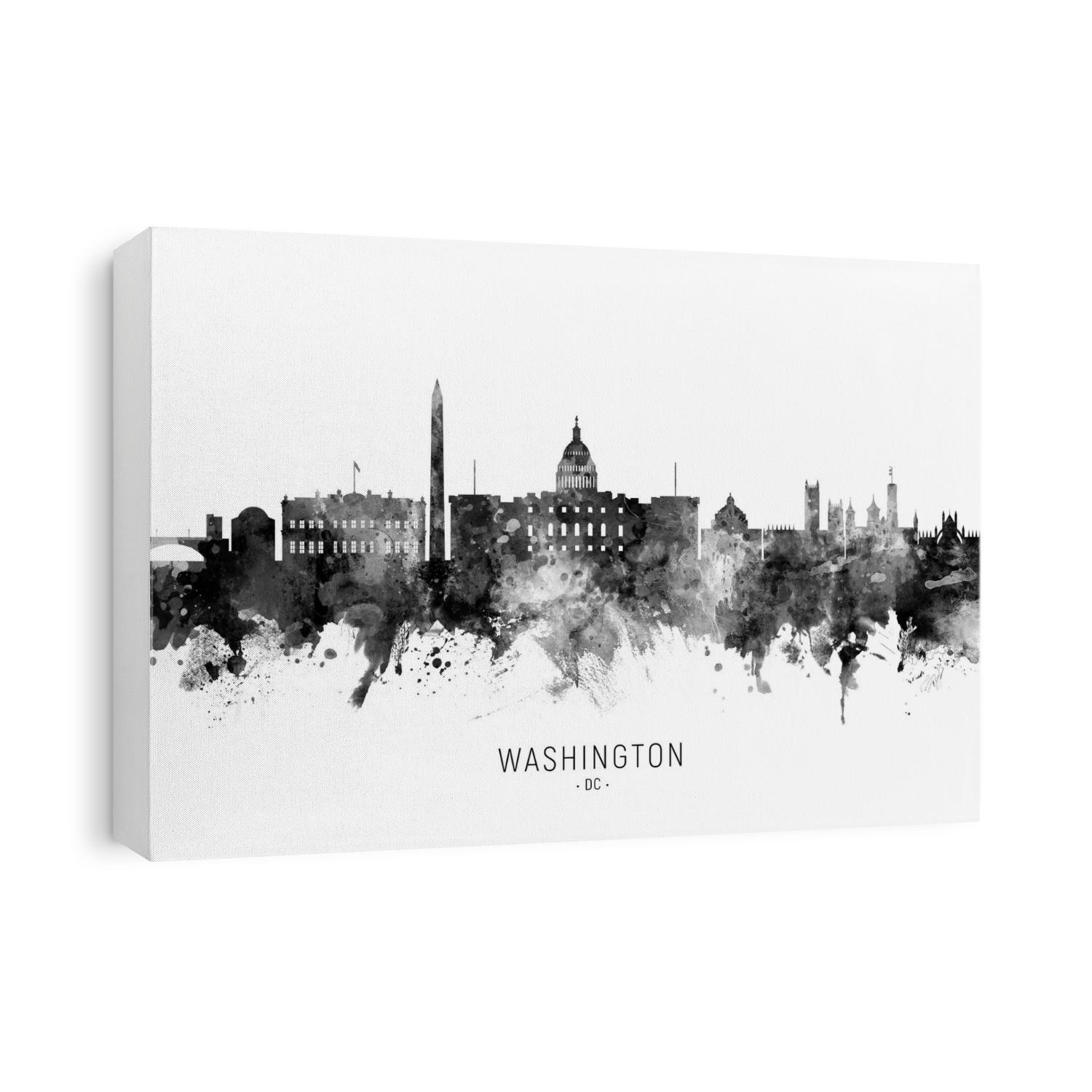 Watercolor art print of the skyline of Washington DC, United States