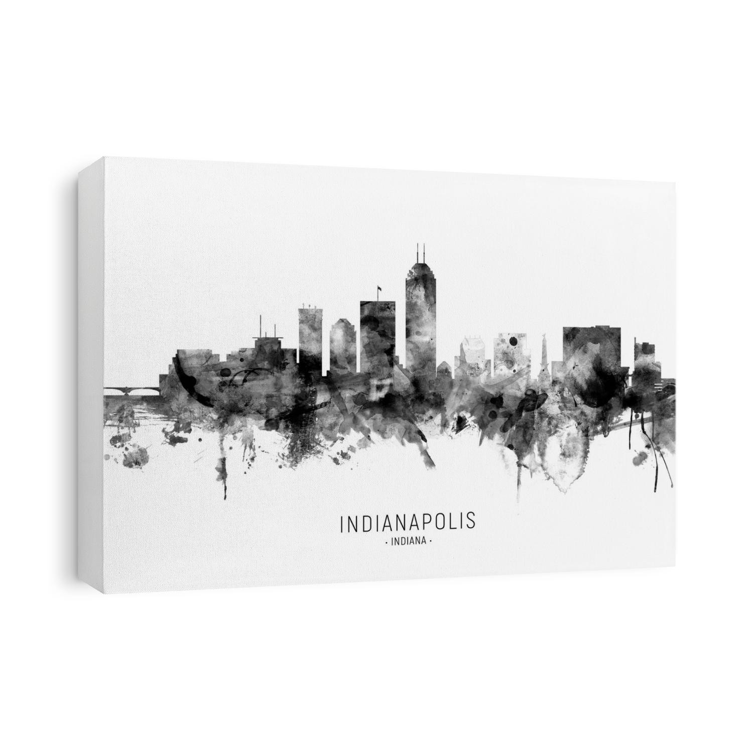 Watercolor art print of the skyline of Indianapolis, Indiana, United States