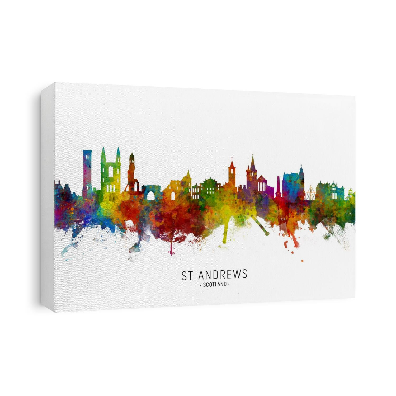 Watercolor art print of the skyline of St Andrews, Scotland, United Kingdom
