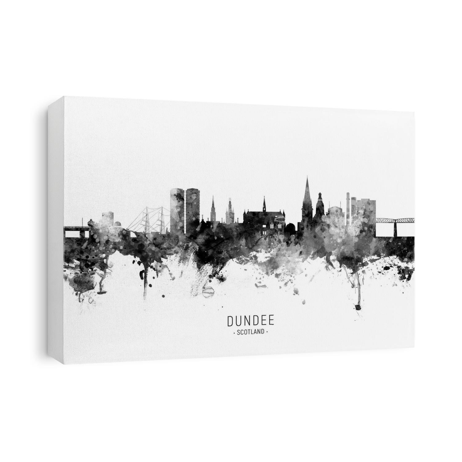 Watercolor art print of the skyline of Dundee, Scotland, United Kingdom