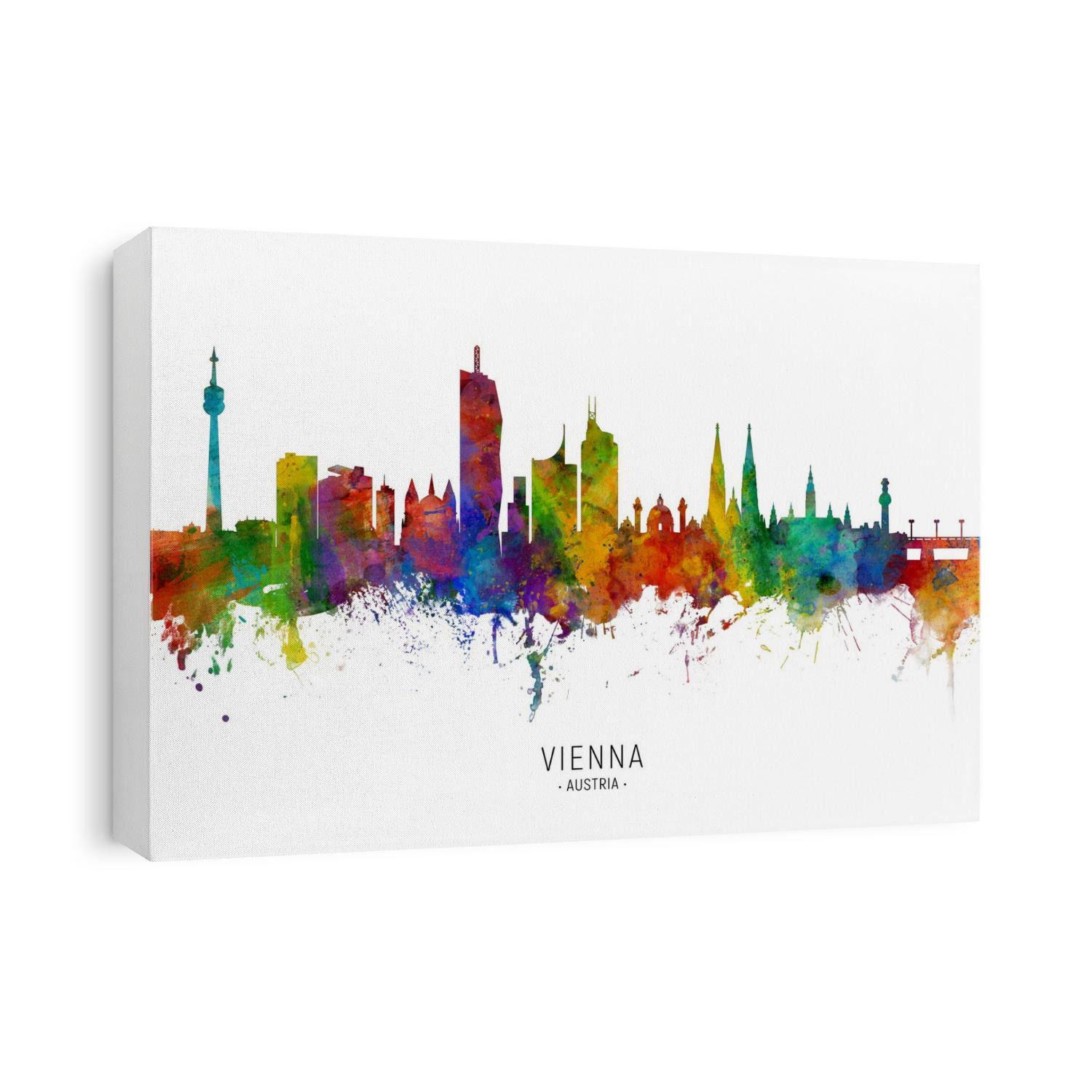 Watercolor art print of the skyline of Vienna, Austria