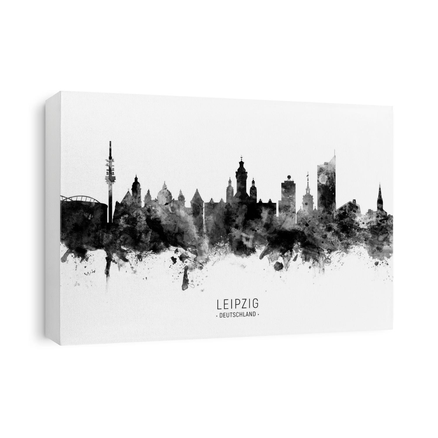 Watercolor art print of the skyline of Leipzig, Germany 