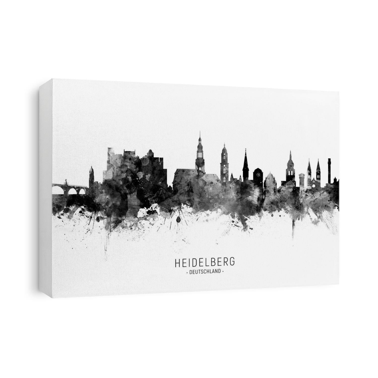 Watercolor art print of the skyline of Heidelberg, Germany 