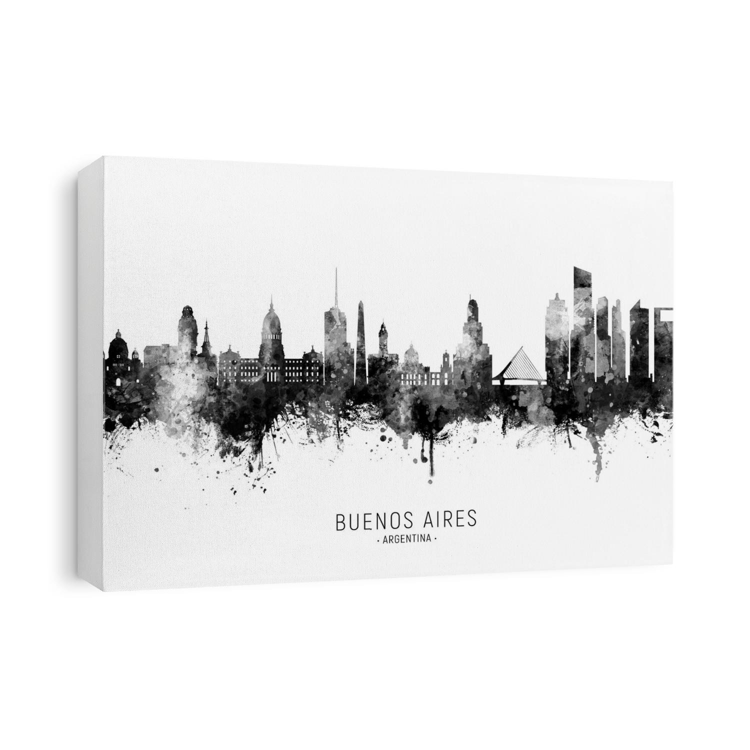 Watercolor art print of the skyline of Buenos Aires, Argentina
