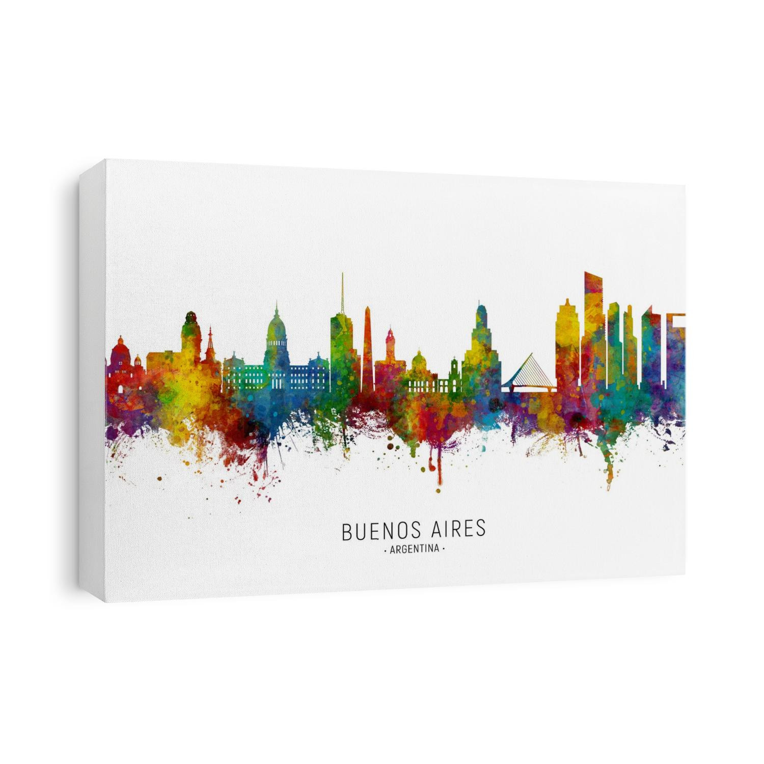 Watercolor art print of the skyline of Buenos Aires, Argentina