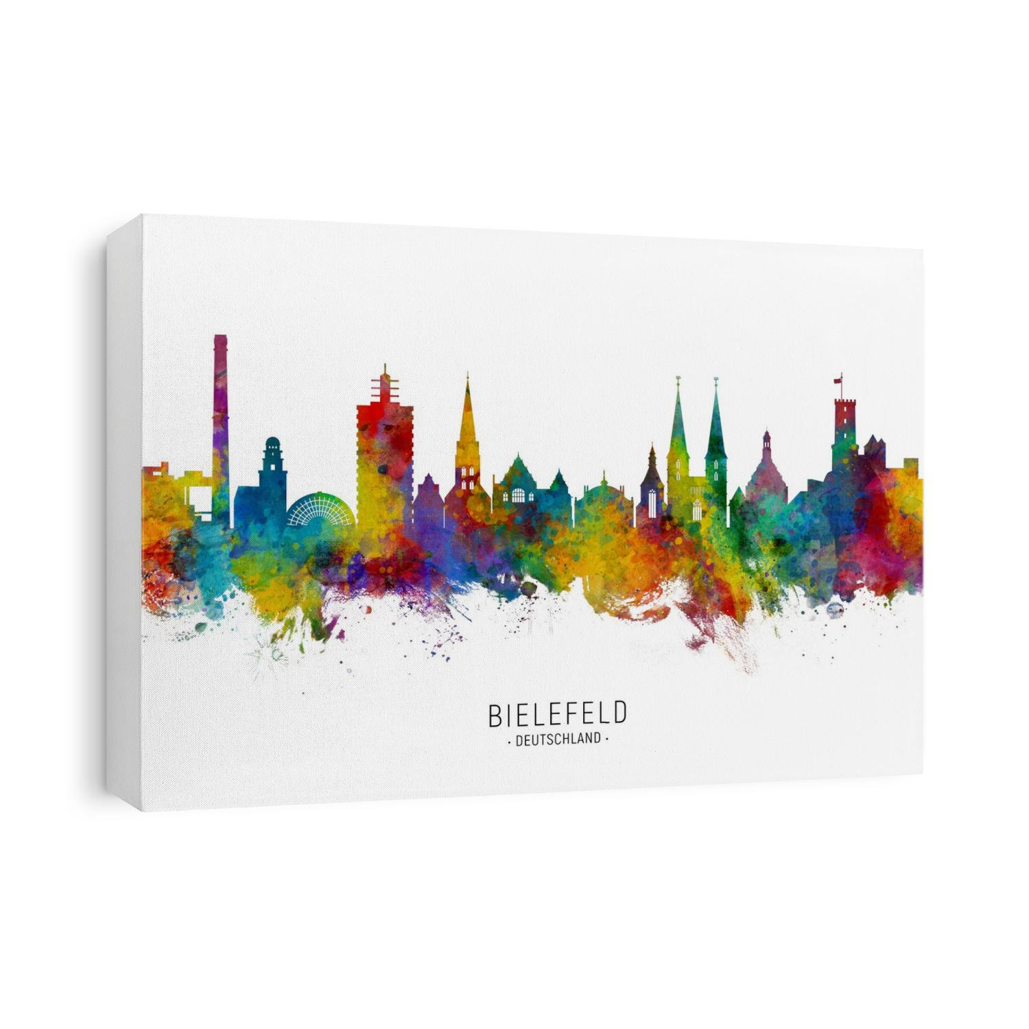 Watercolor art print of the skyline of Bielefeld, Germany
