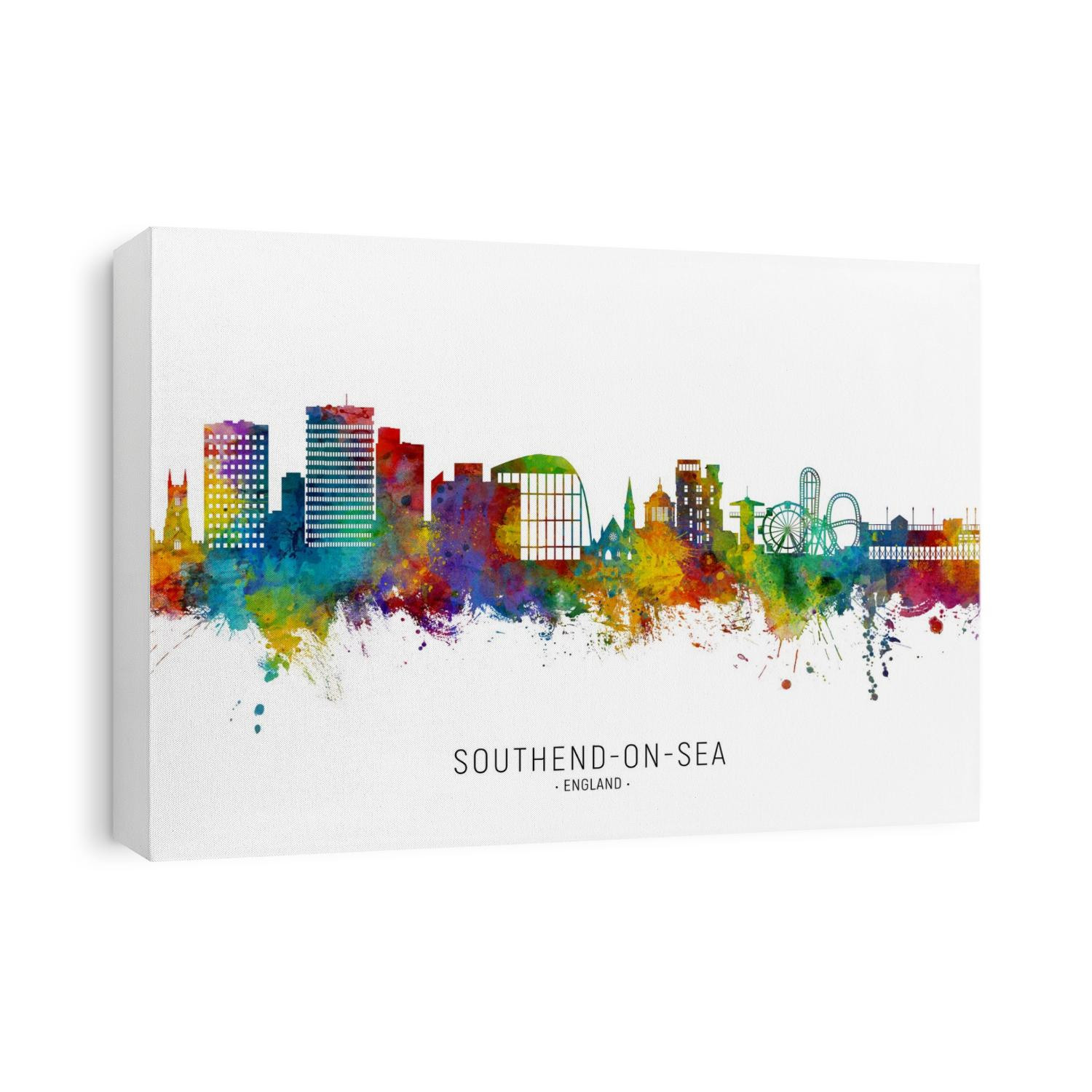 Watercolor art print of the skyline of Southend-on-Sea, England, United Kingdom