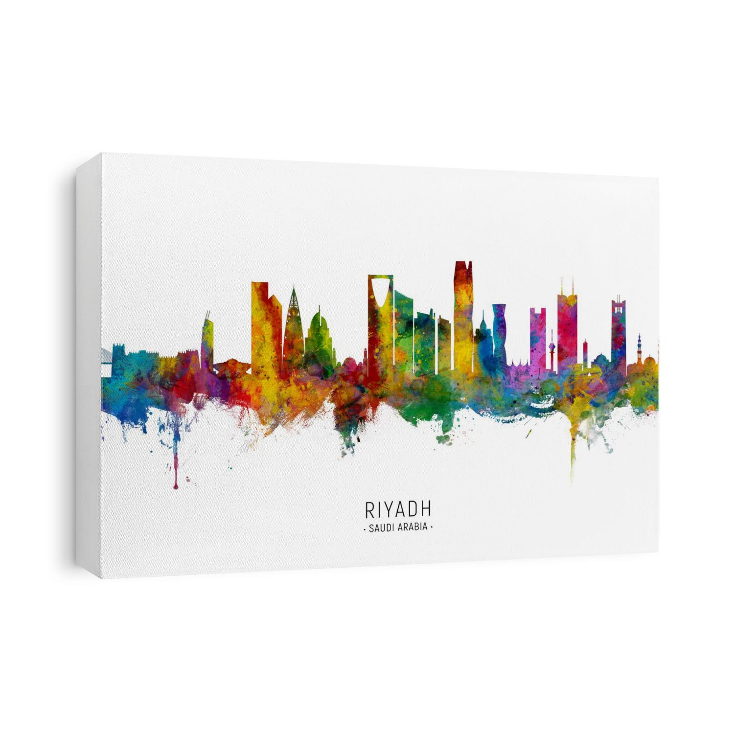 Watercolor art print of the skyline of Riyadh, Saudi Arabia