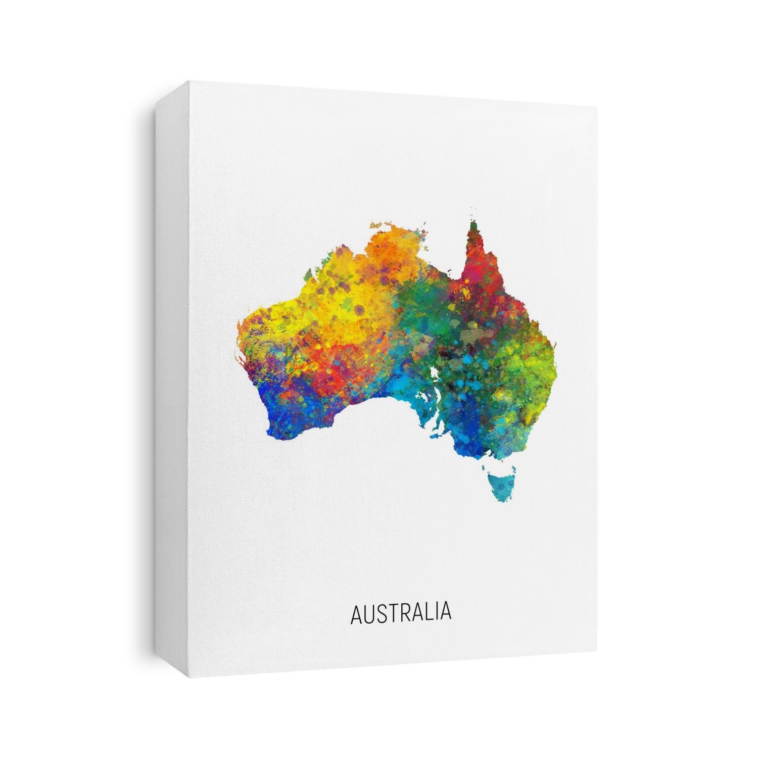 A watercolor map of Australia