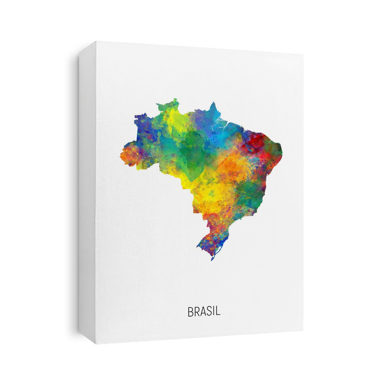 A watercolor map of Brasil