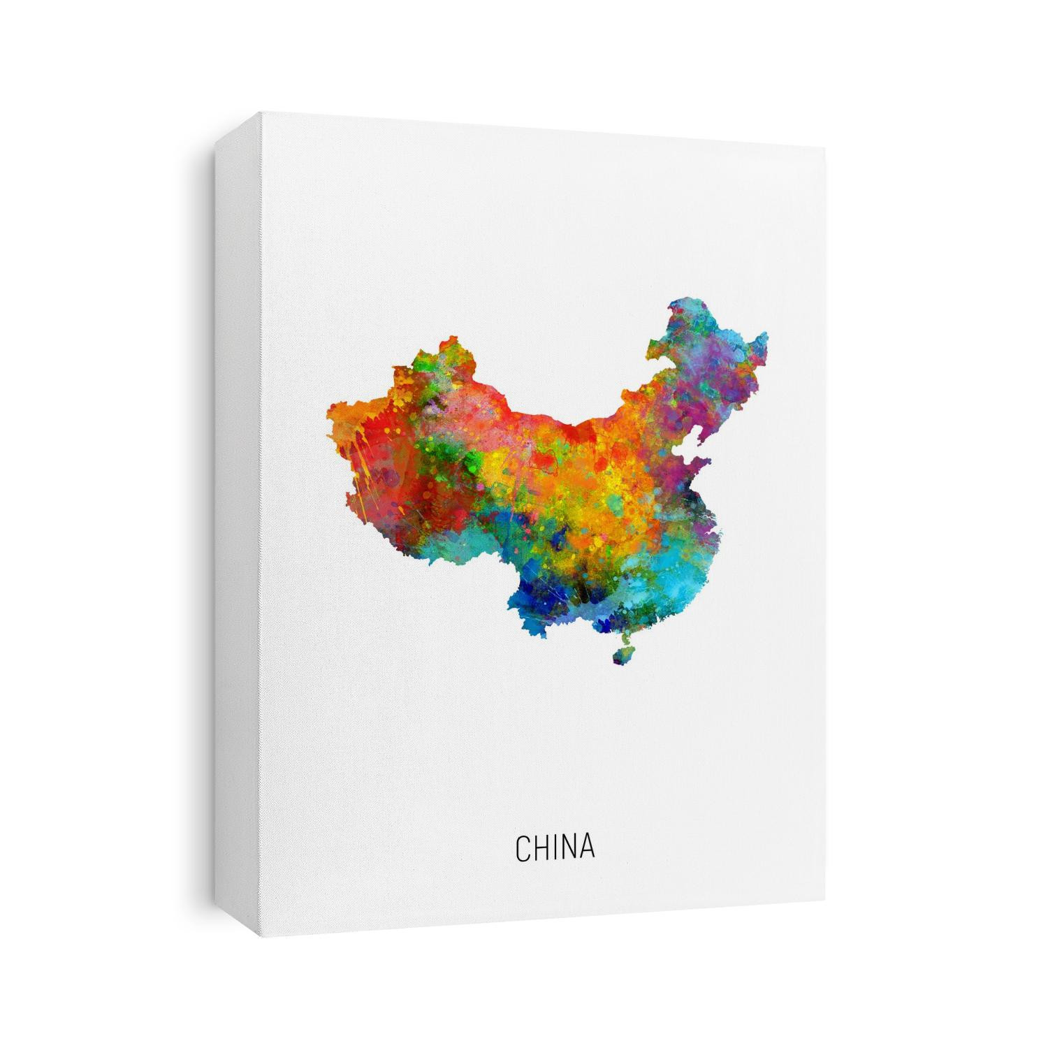 A watercolor map of China