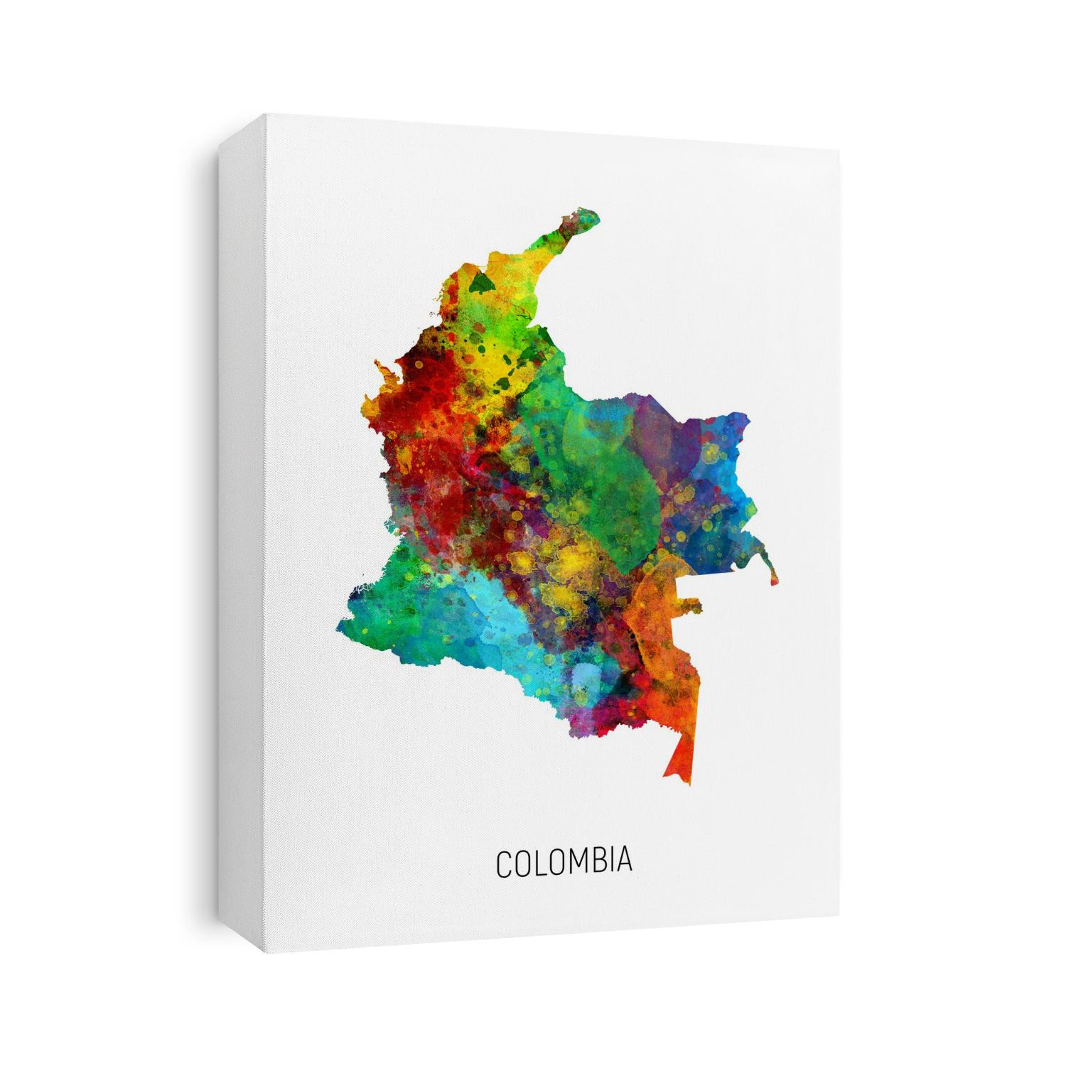 Colombia Watercolor Map Canvas Print | CanvasWorld