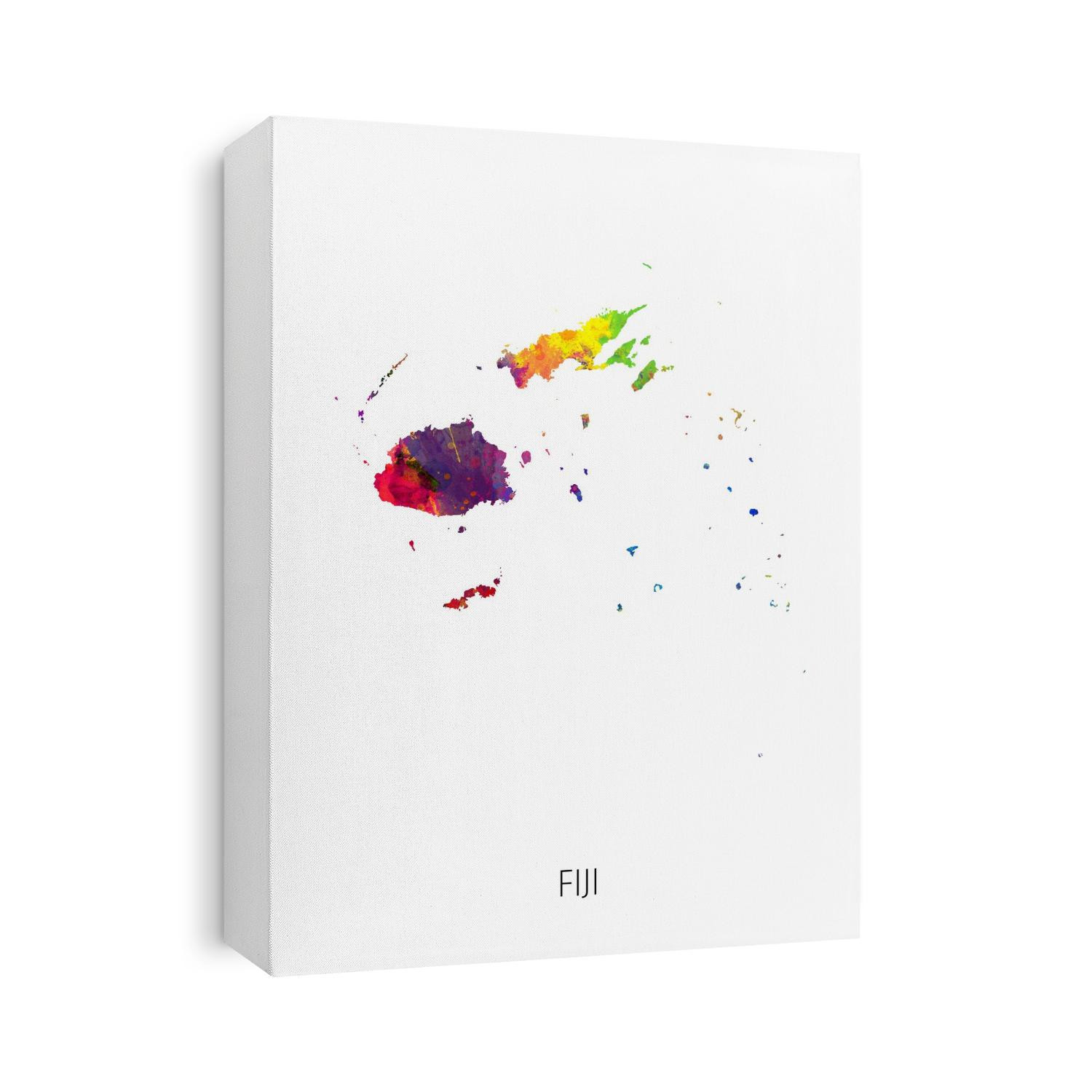A watercolor map of Fiji