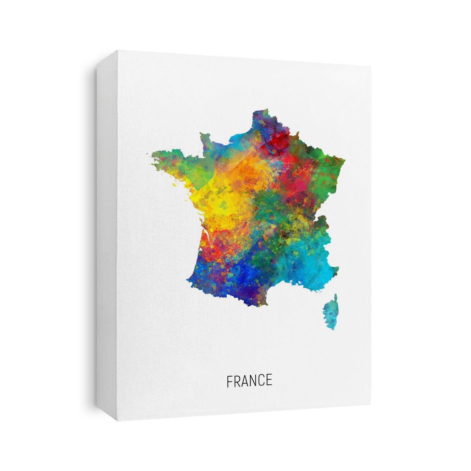 A watercolor map of France