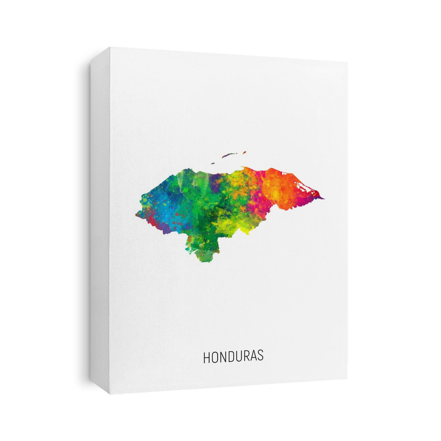 A watercolor map of Honduras