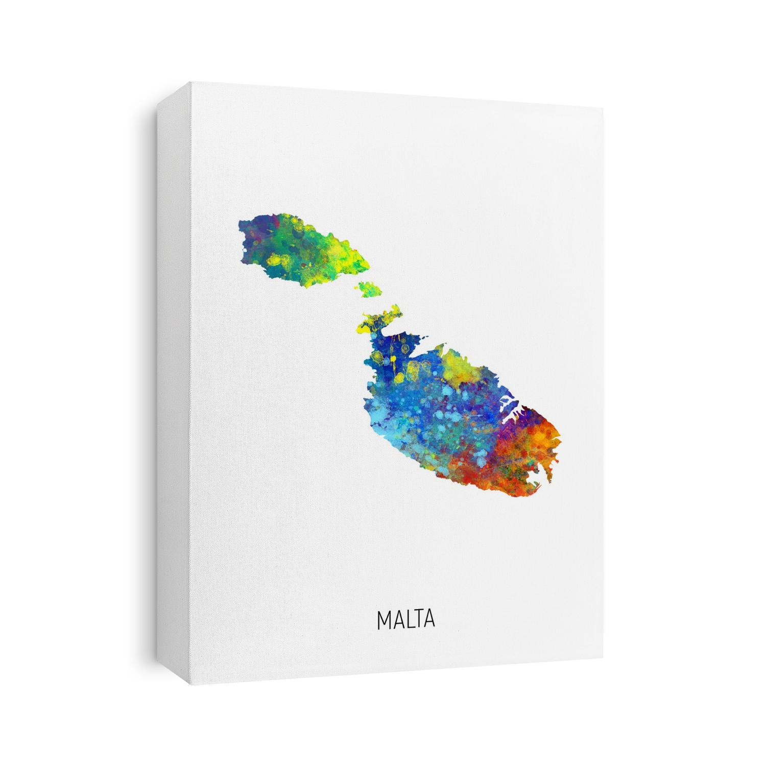 A watercolor map of Malta