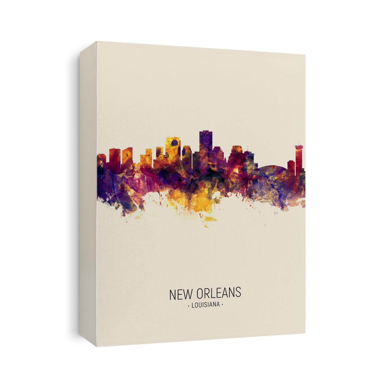 Watercolor art print of the skyline of New Orleans, Louisiana, United States