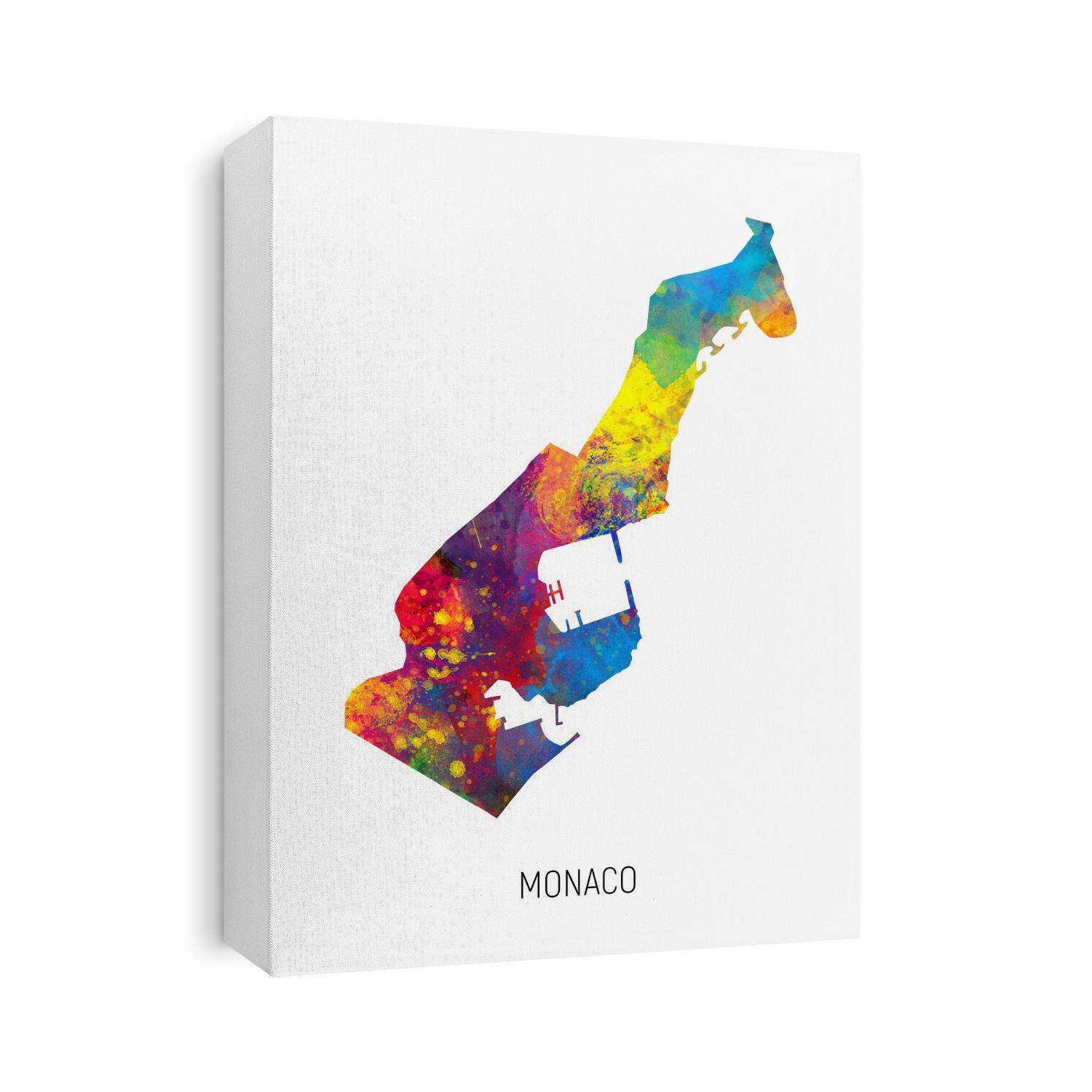 A watercolor map of Monaco