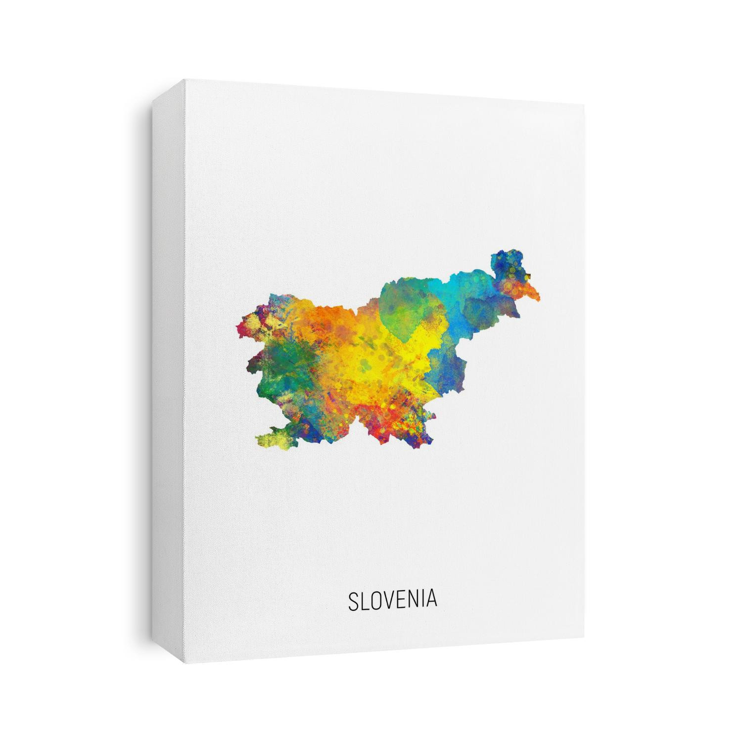 A watercolor map of Slovenia