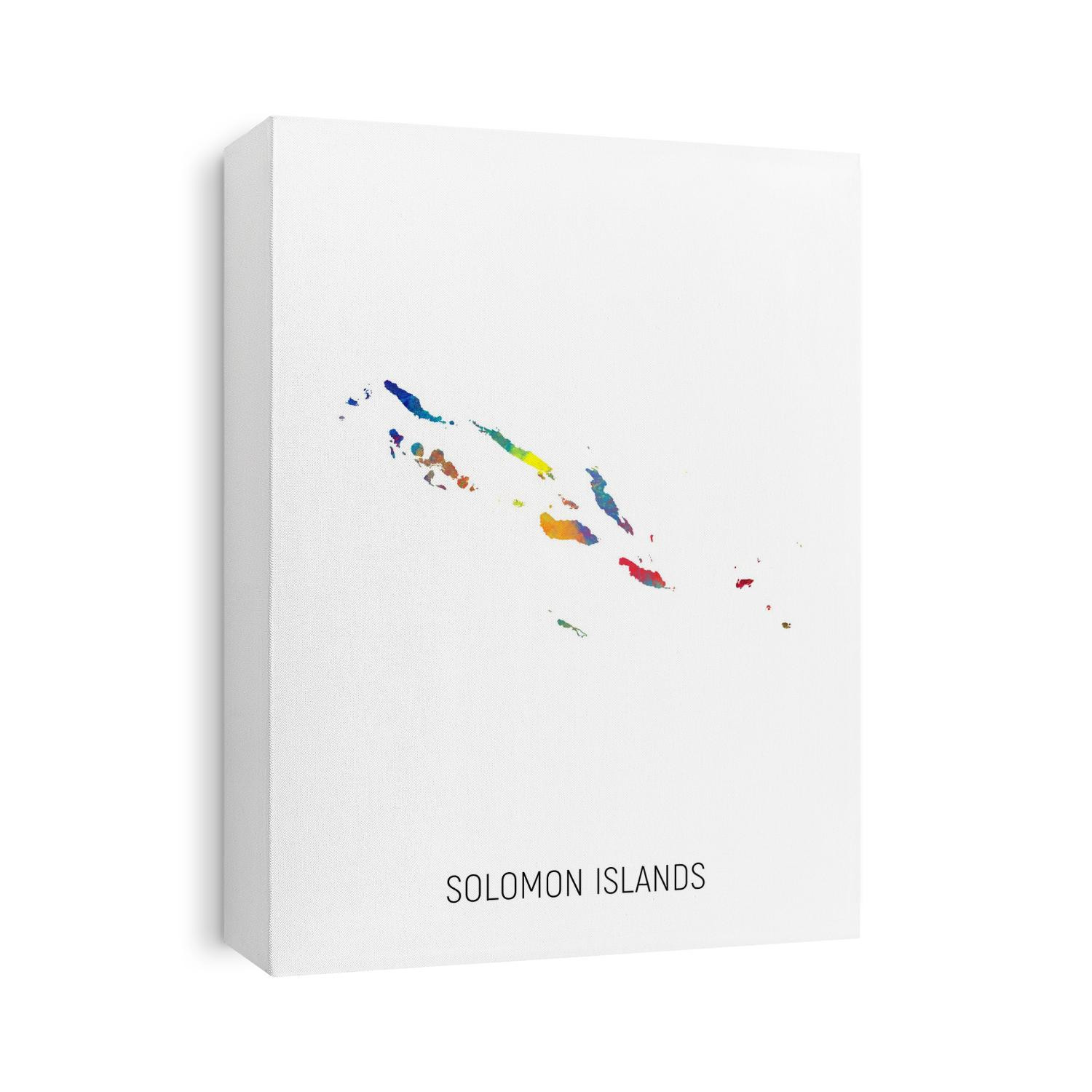 A watercolor map of Solomon Islands