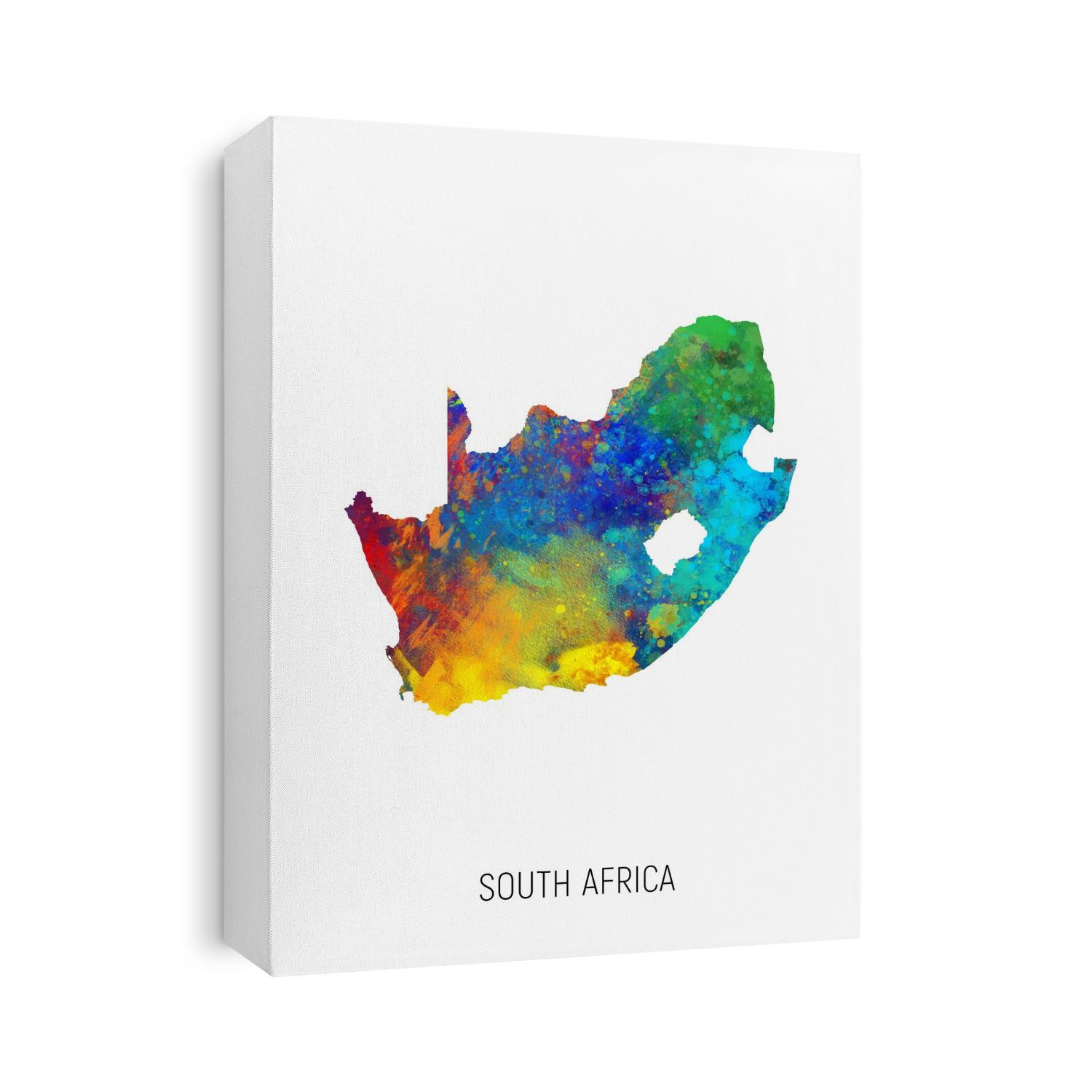 A watercolor map of South Africa