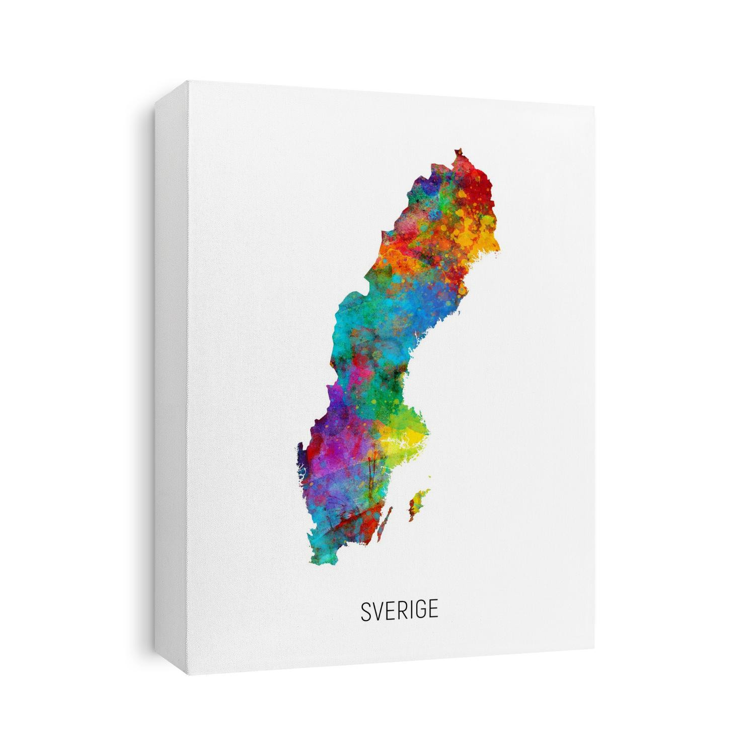 A watercolor map of Sverige