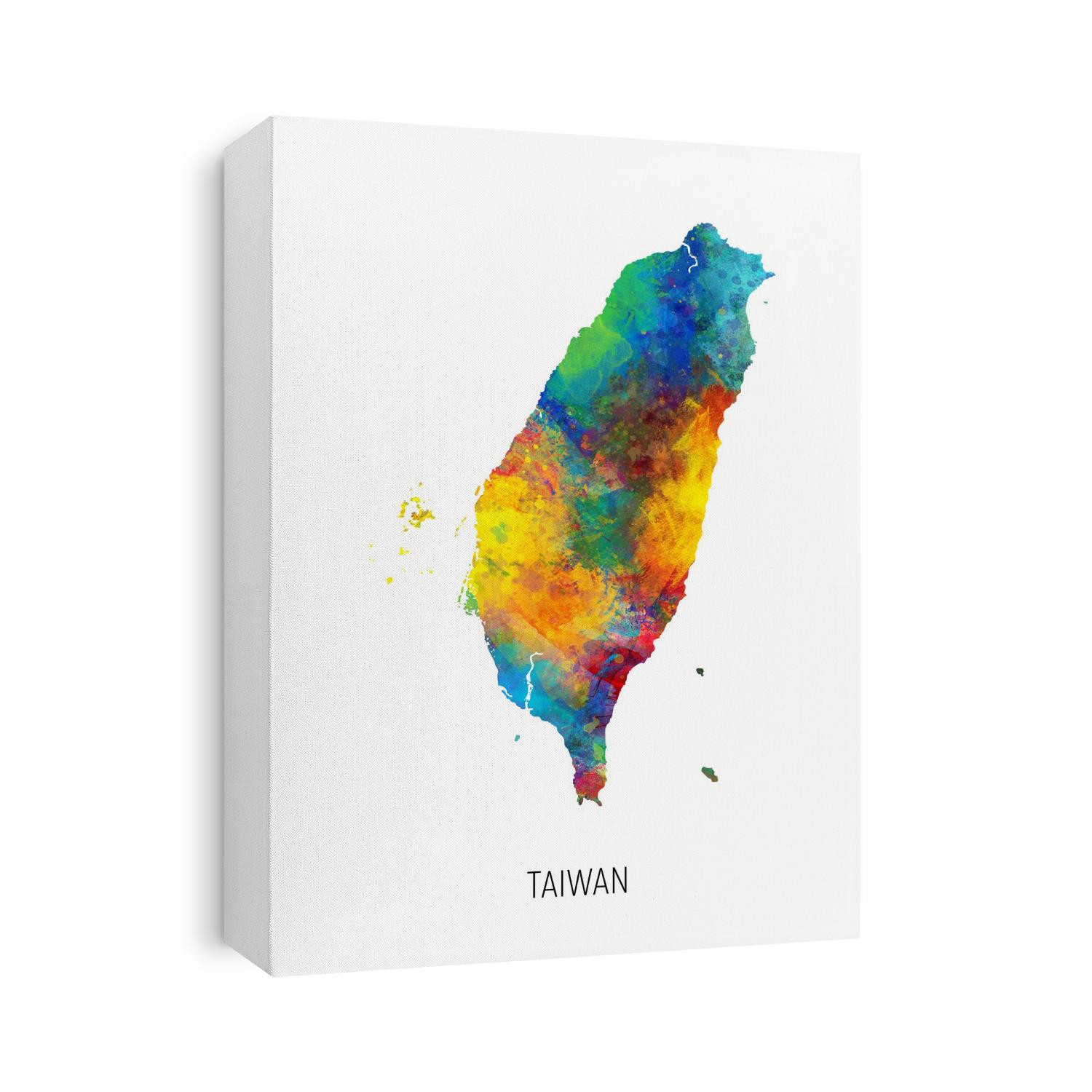 A watercolor map of Taiwan