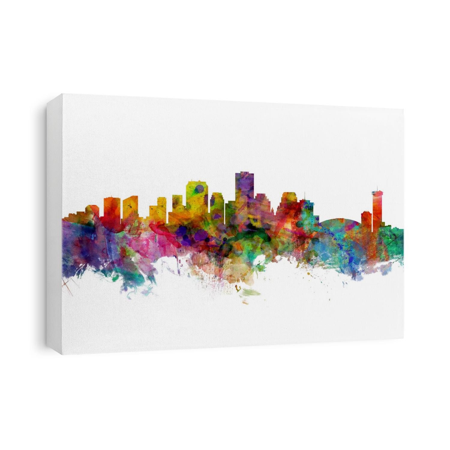 Watercolor art print of the skyline of New Orleans, Louisiana, United States