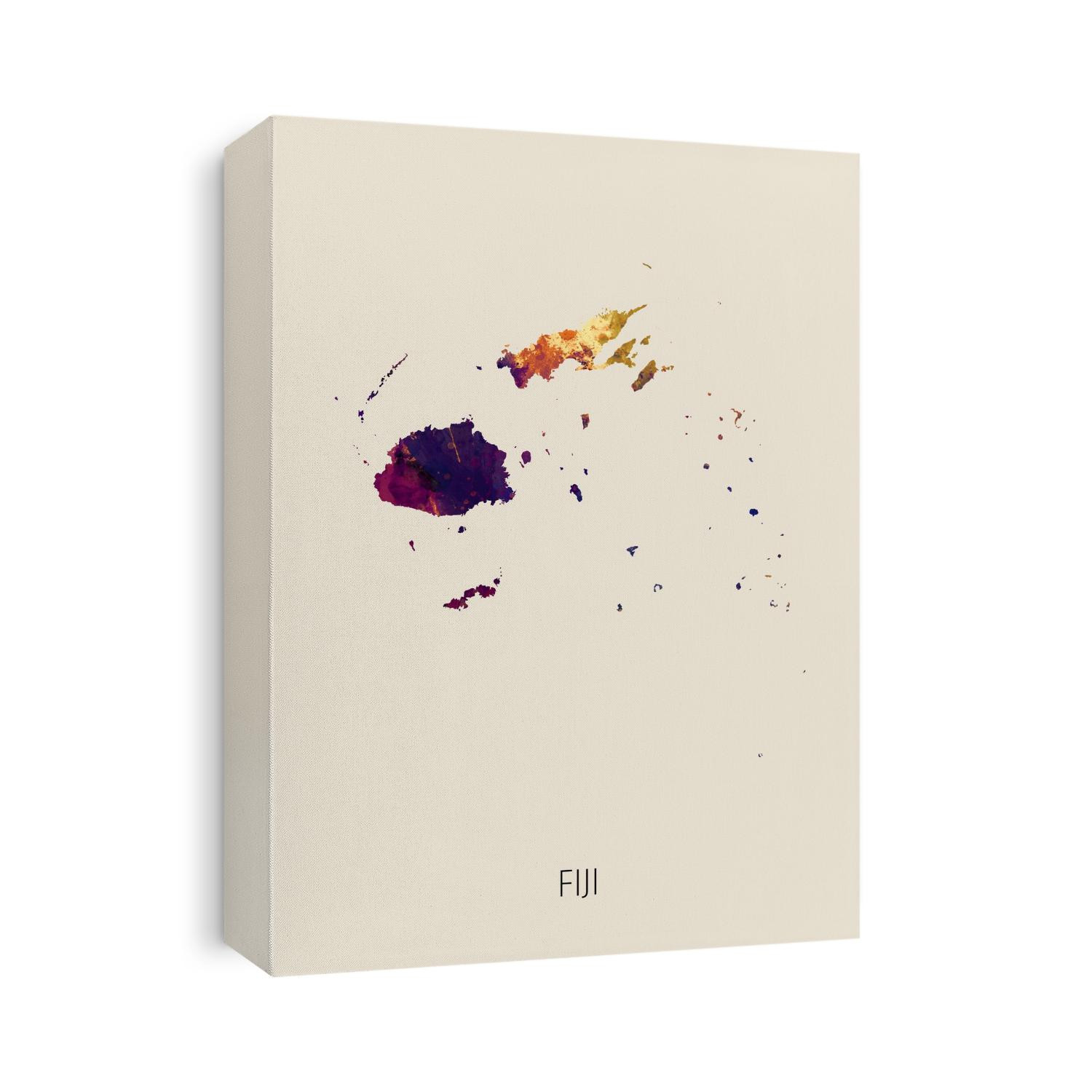 A watercolor map of Fiji
