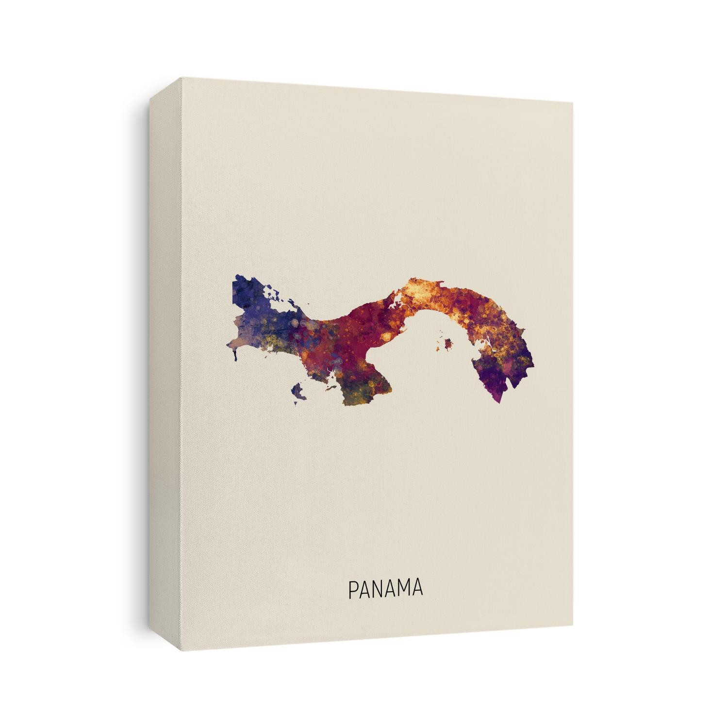 A watercolor map of Panama