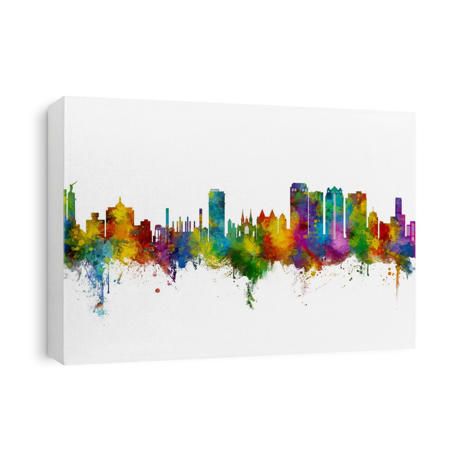 Watercolor art print of the skyline of Birmingham, Alabama
