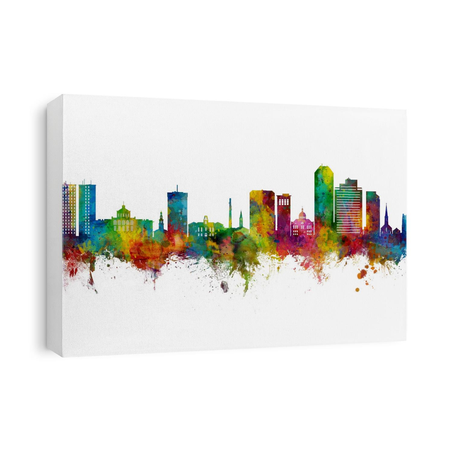 Watercolor art print of the skyline of Lexington, Kentucky