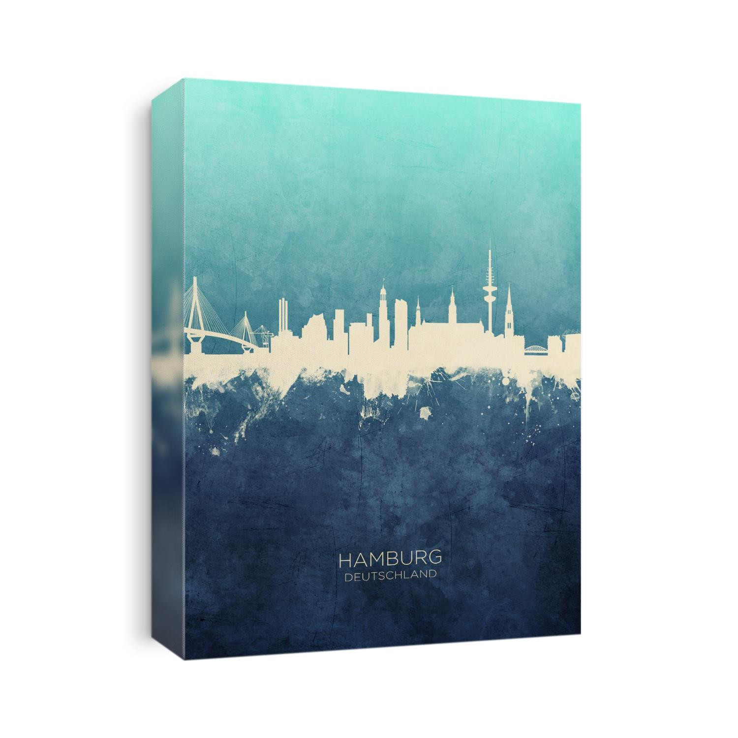 Watercolor art print of the skyline of Hamburg, Germany