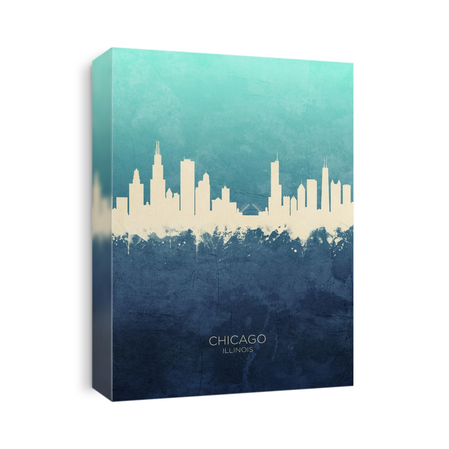 Watercolor art print of the skyline of Chicago, Illinois, United States