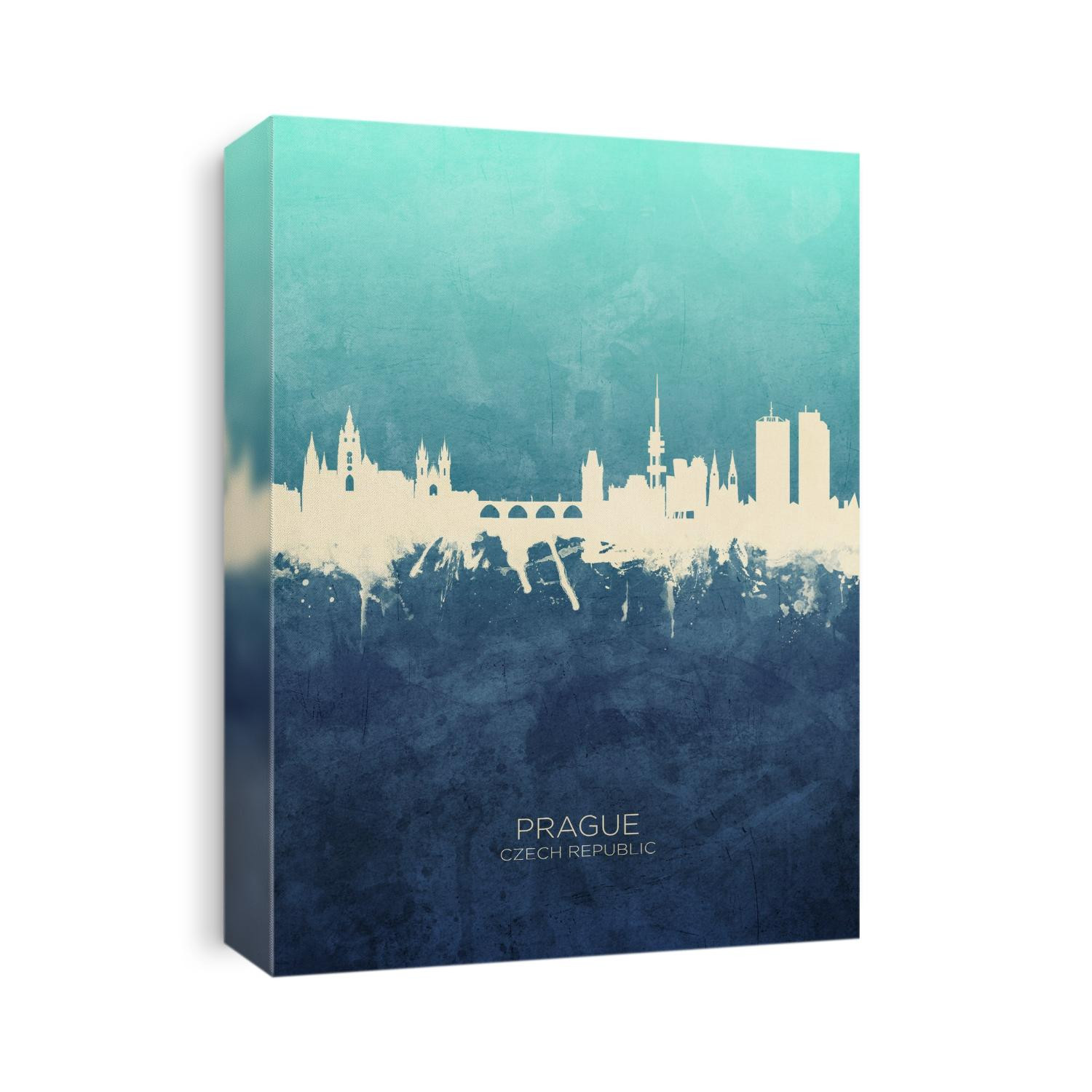 Watercolor art print of the skyline of Prague, Czech Republic (Praha)