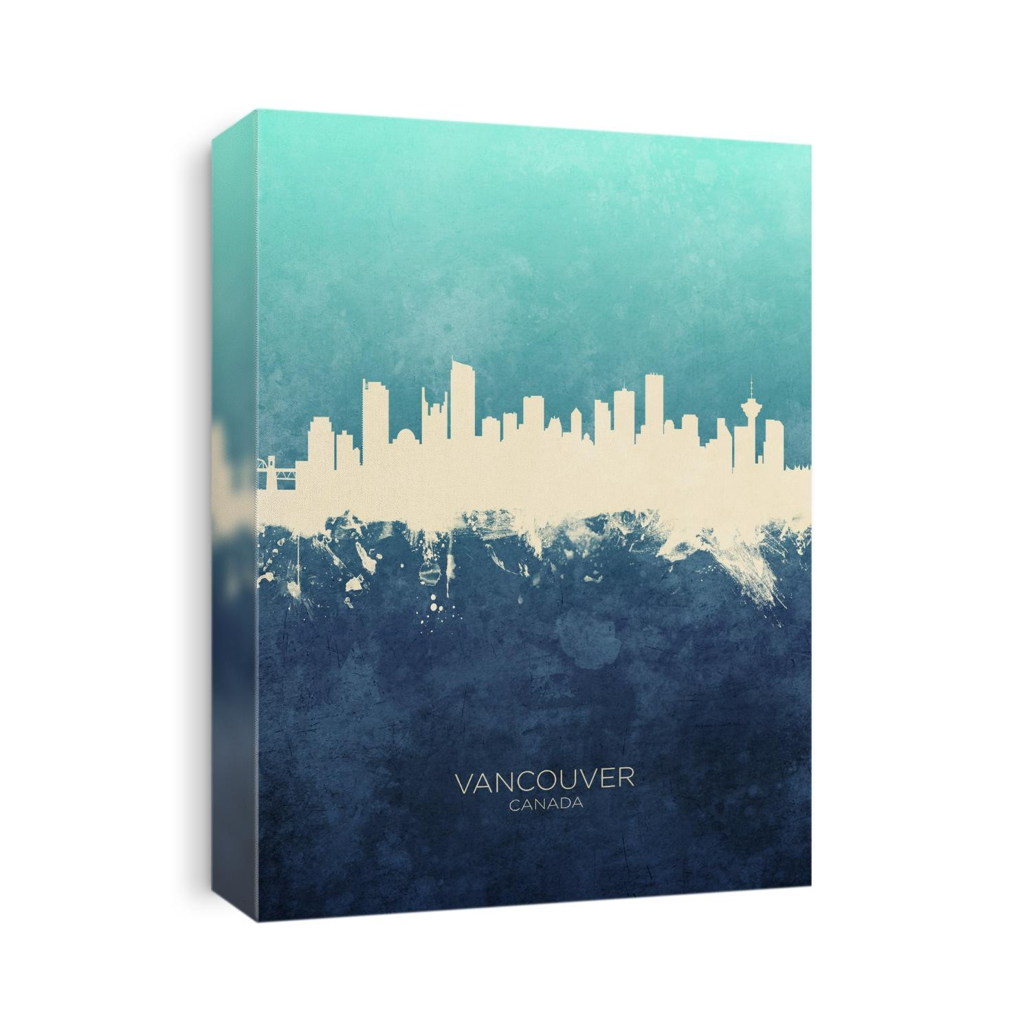 Watercolor art print of the skyline of the city of Vancouver, British Columbia, Canada
