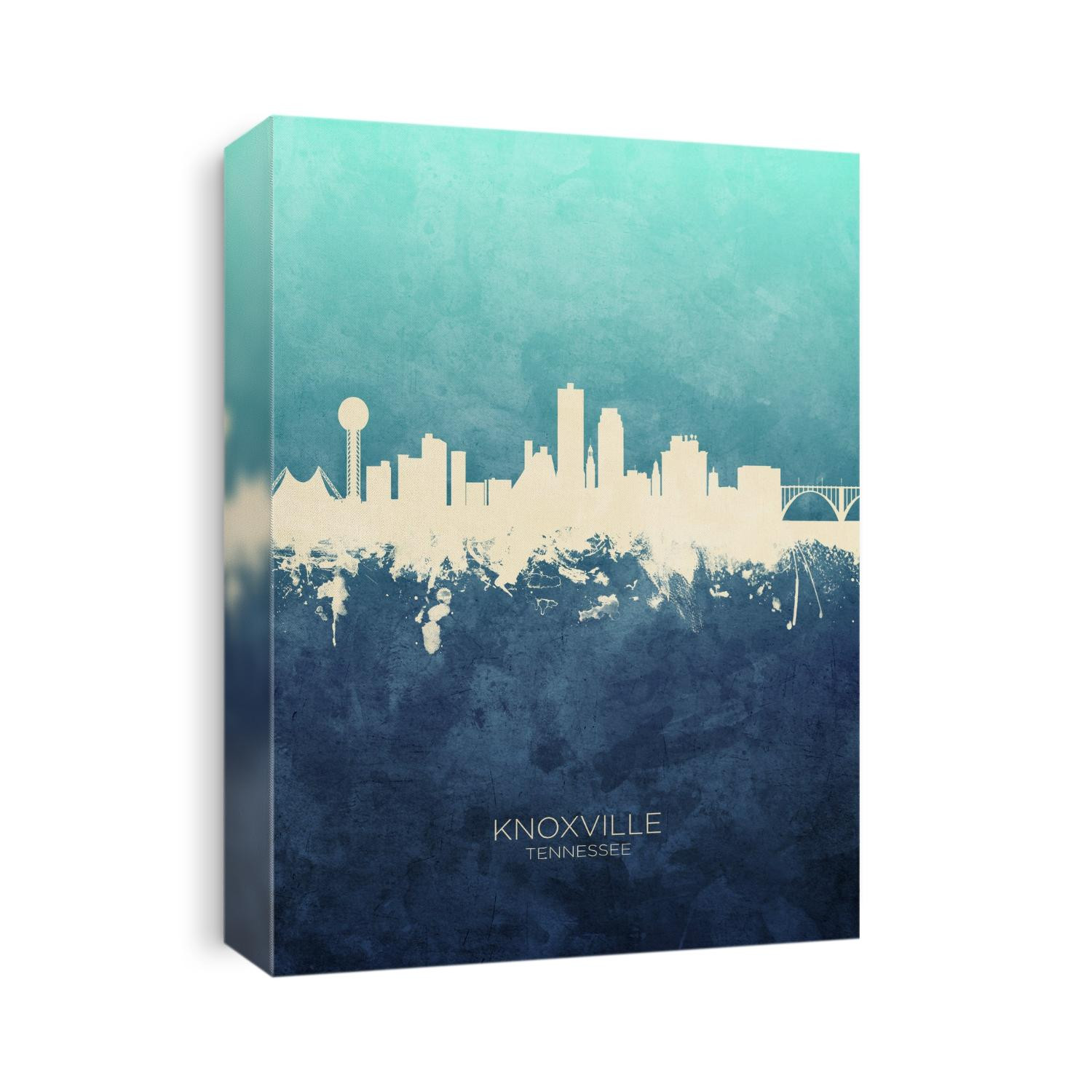 Watercolor art print of the skyline of Knoxville, Tennessee, United States