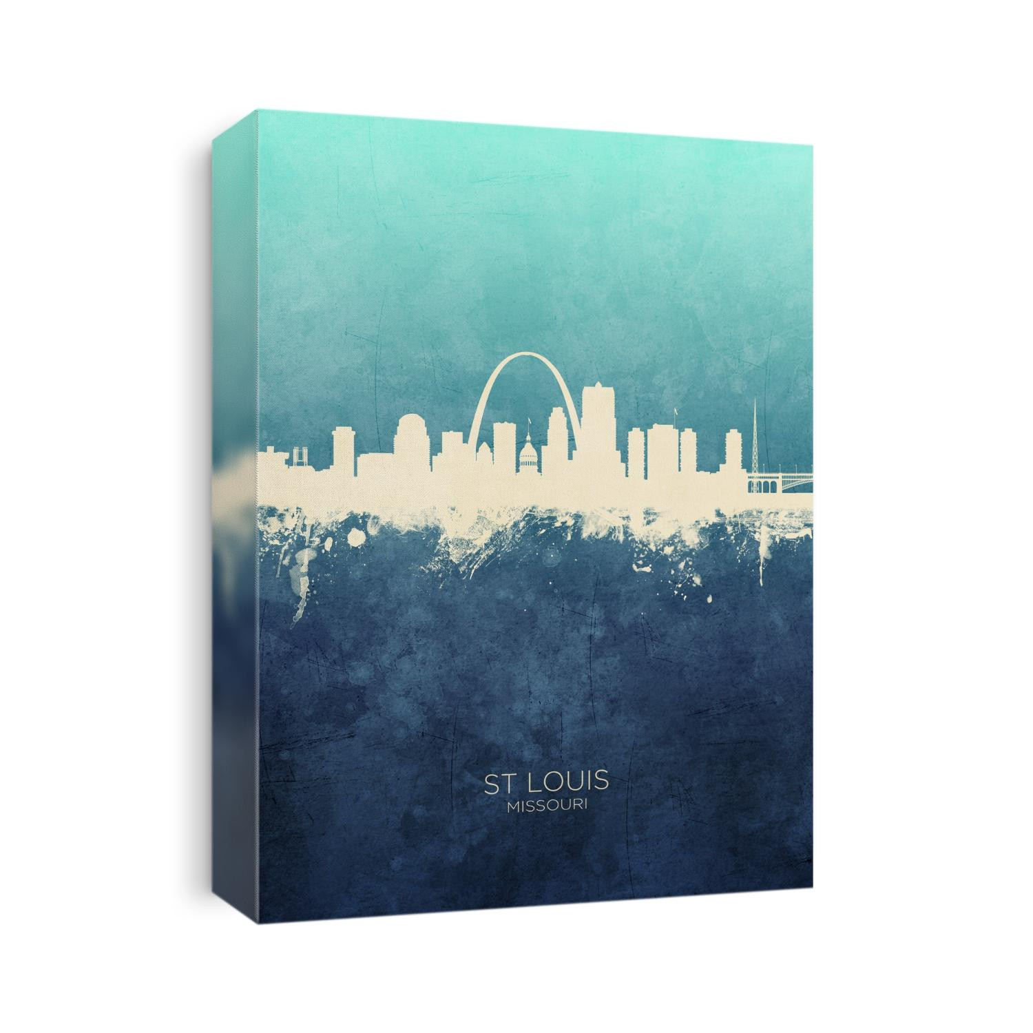 Watercolor art print of the skyline of St Louis, Missouri, United States