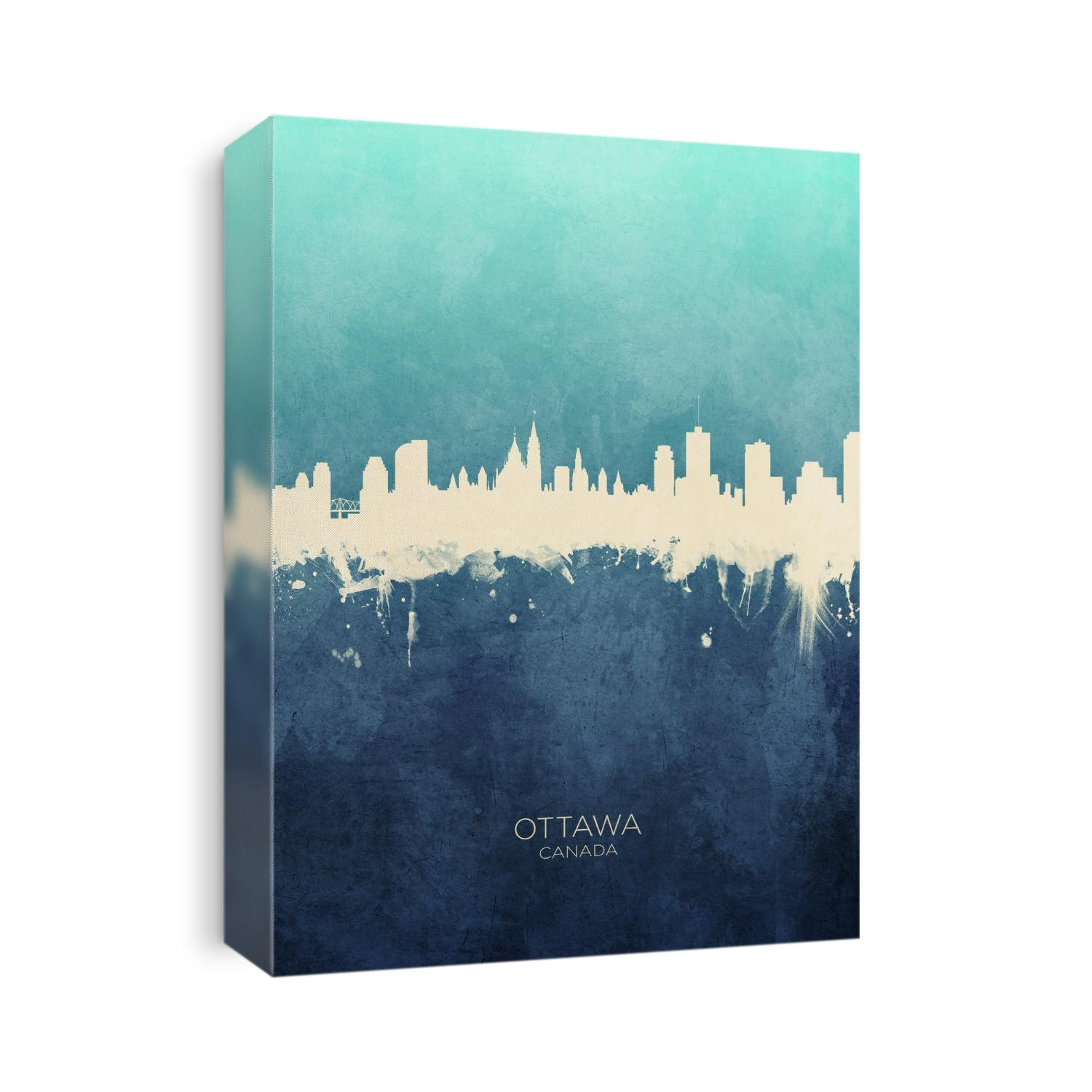 Watercolor art print of the skyline of Ottawa, Canada