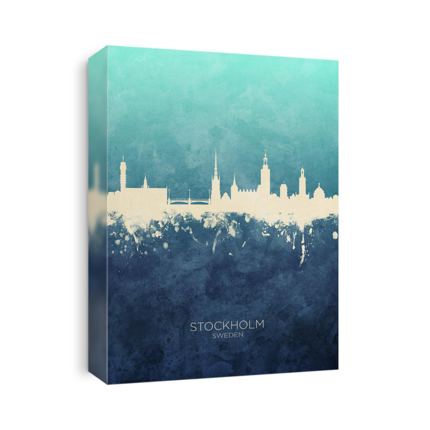 Watercolor art print of the skyline of Stockholm, Sweden (Sverige)