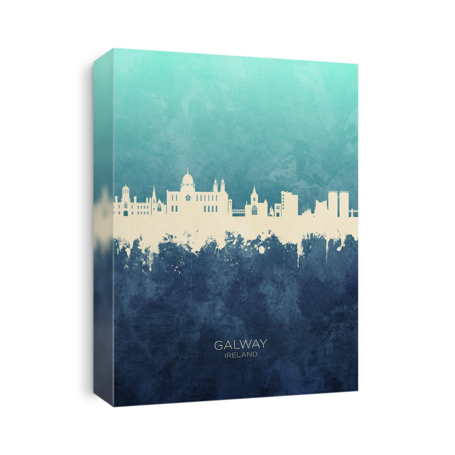 Watercolor art print of the skyline of Galway, Ireland