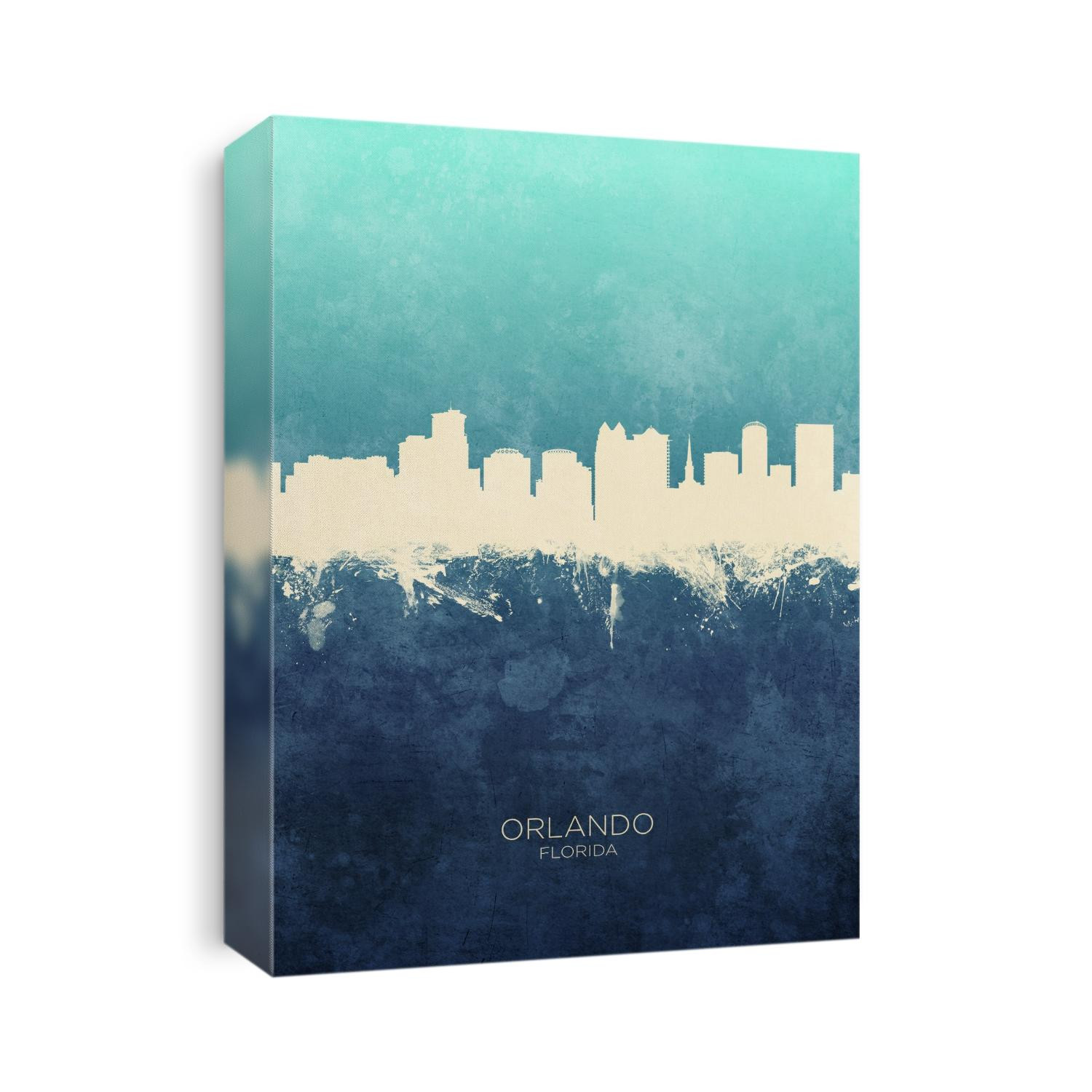 Watercolor art print of the skyline of Orlando, Florida, United States