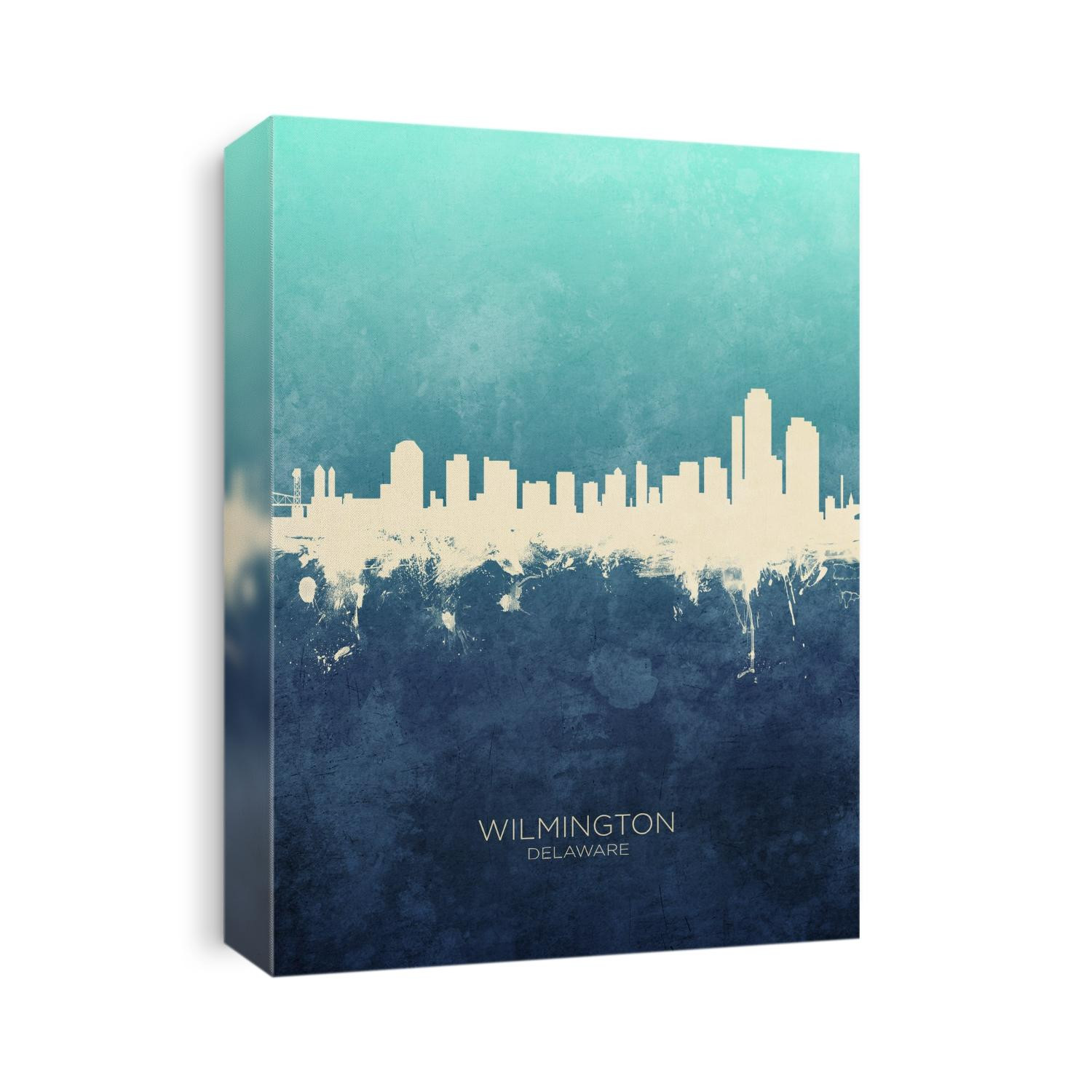 Watercolor art print of the skyline of Wilmington, Delaware, United States