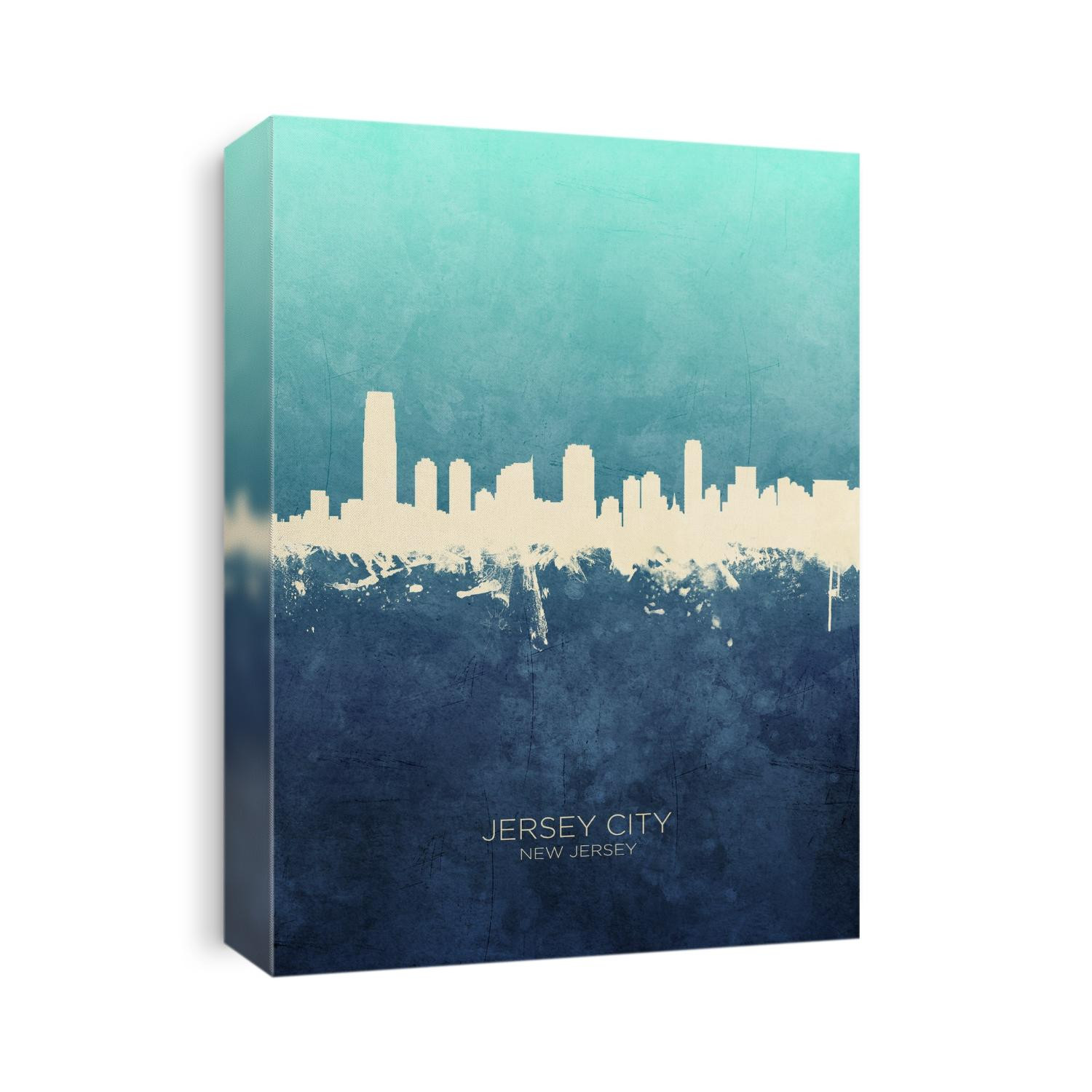 Watercolor art print of the skyline of Jersey City, New Jersey, United States
