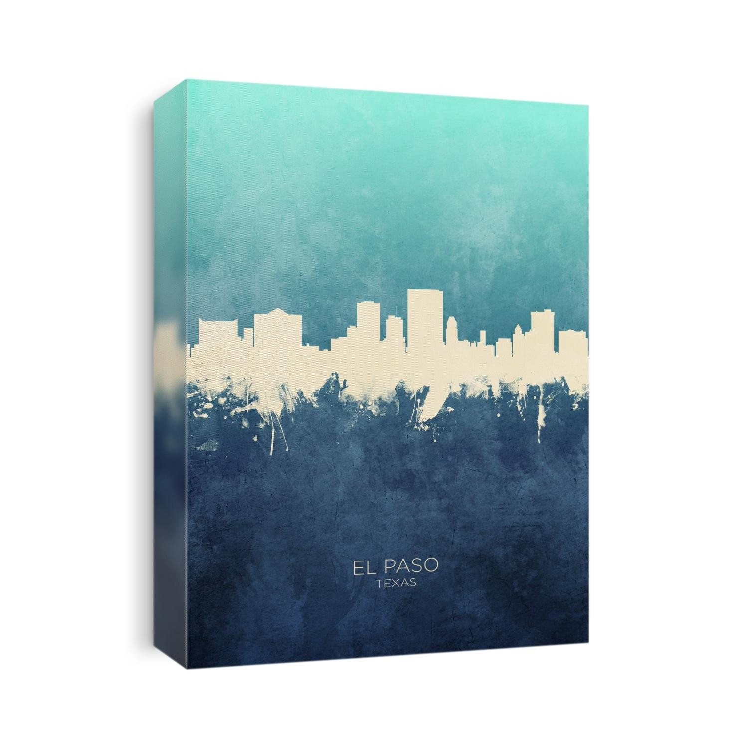 Watercolor art print of the skyline of El Paso, Texas, United States