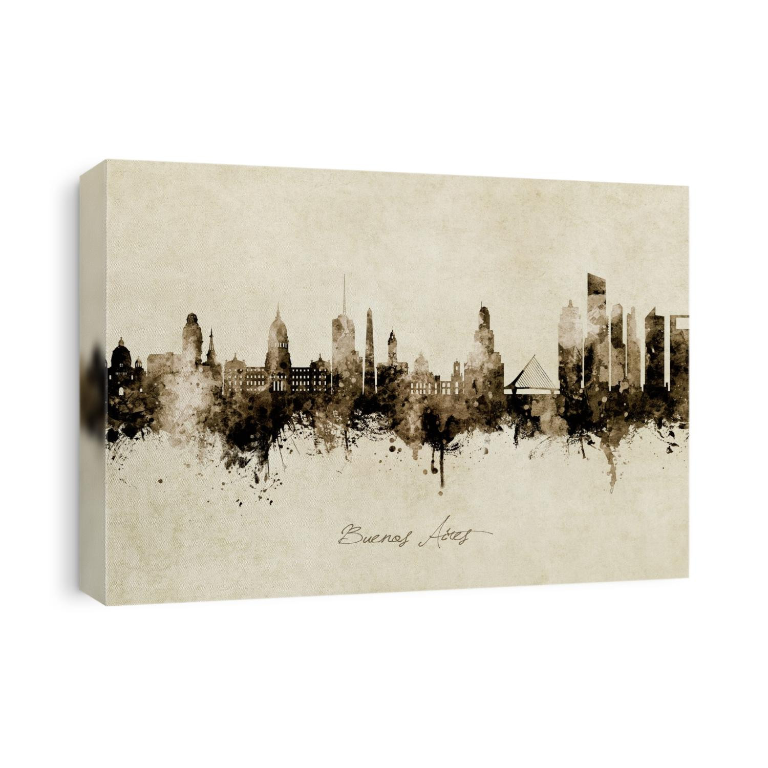 Watercolor art print of the skyline of Buenos Aires, Argentina