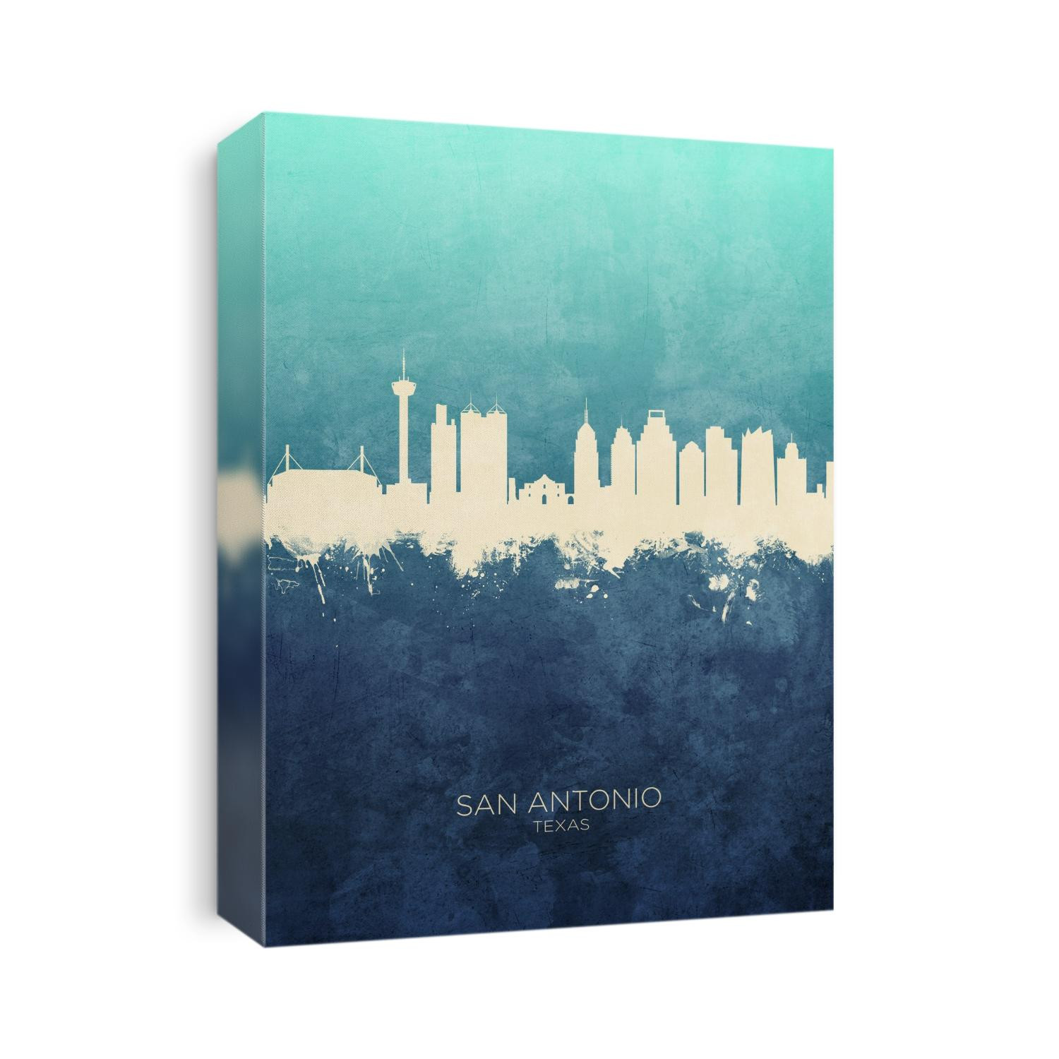 Watercolor art print of the skyline of San Antonio, Texas, United States