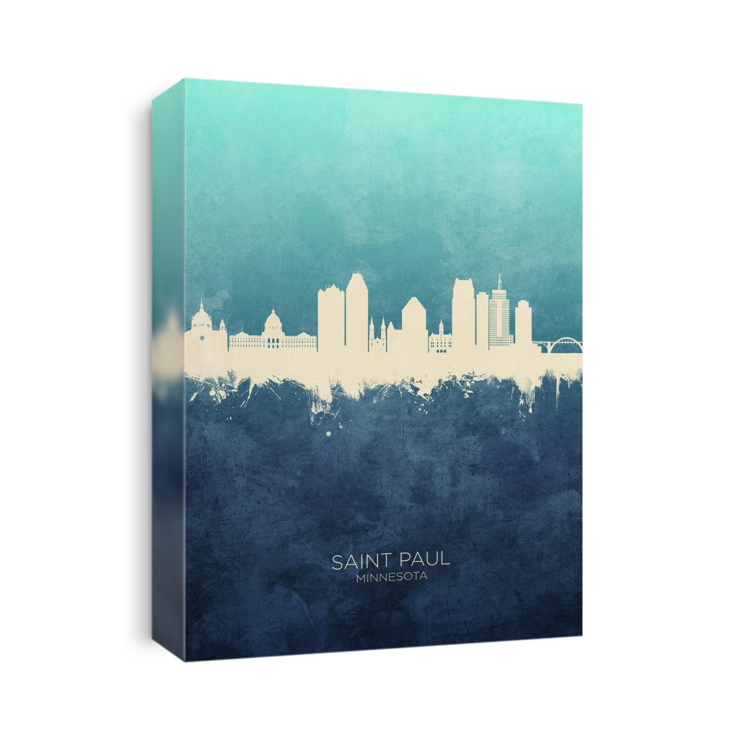Watercolor art print of the skyline of Saint Paul, Minnesota, United States