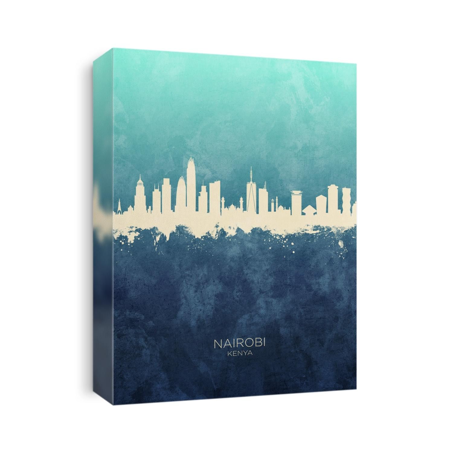 Watercolor art print of the skyline of Nairobi, Kenya 